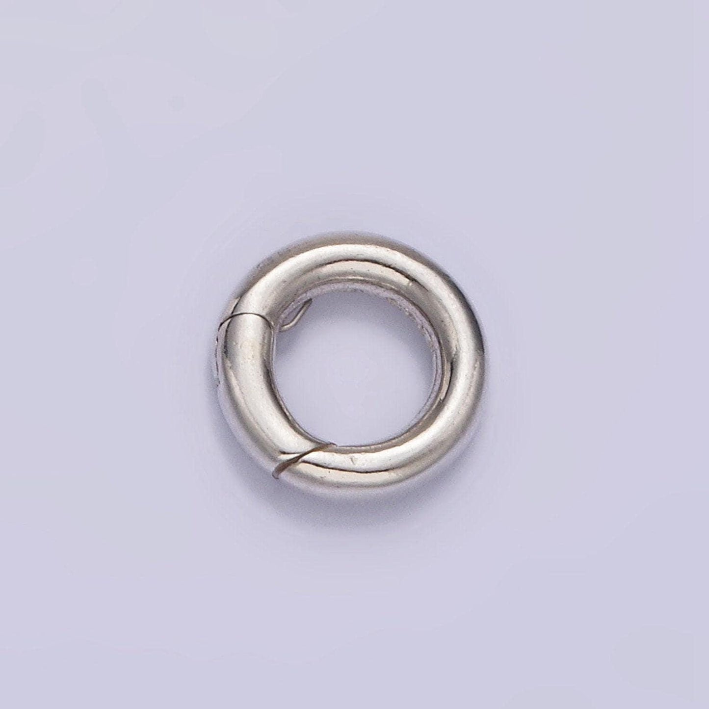 Mini 10mm sterling silver round push clasp, 925 silver ring hinged clasp, round clasp enhancer, spring gate clasp, holder clasp sl-374