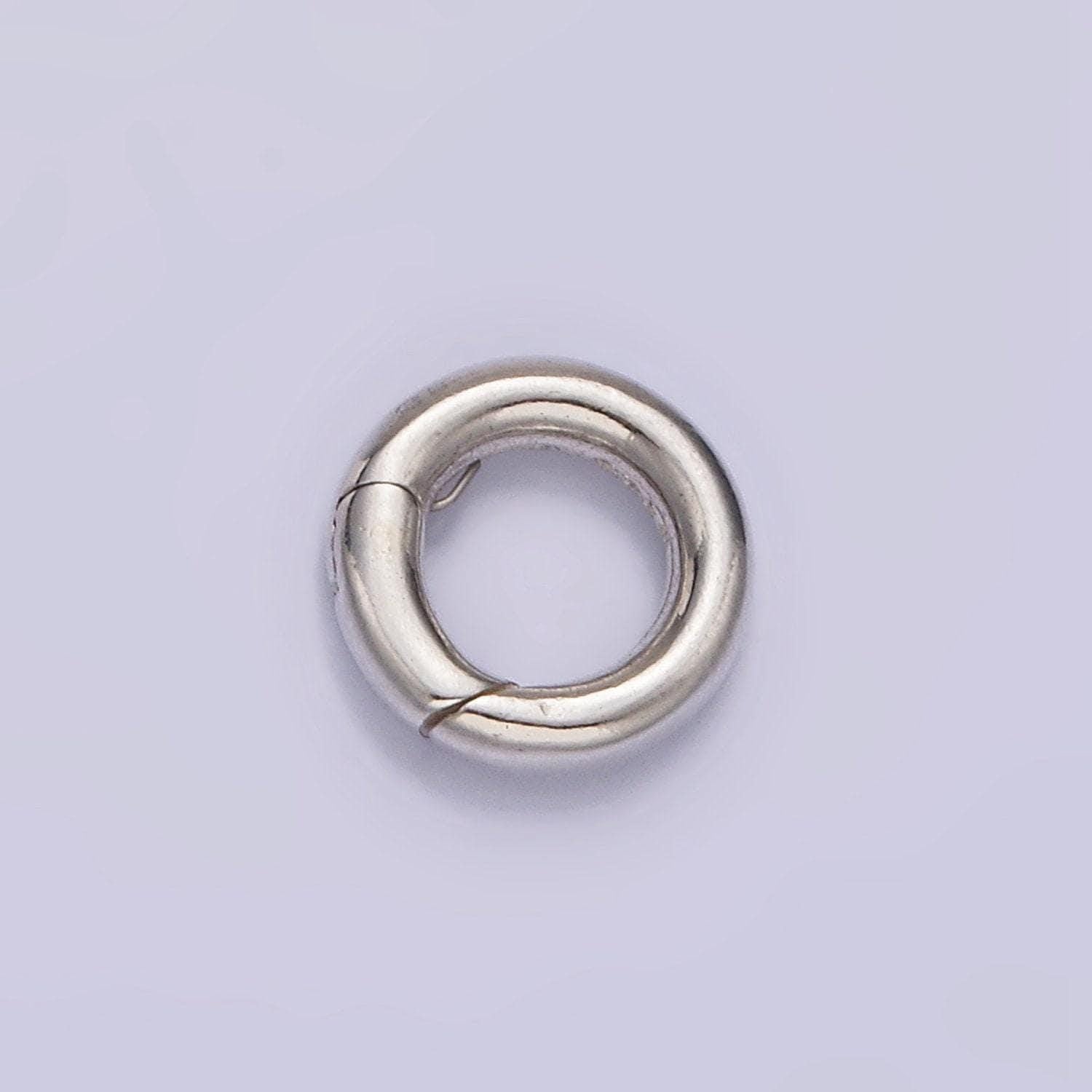 Mini 10mm sterling silver round push clasp, 925 silver ring hinged clasp, round clasp enhancer, spring gate clasp, holder clasp sl-374