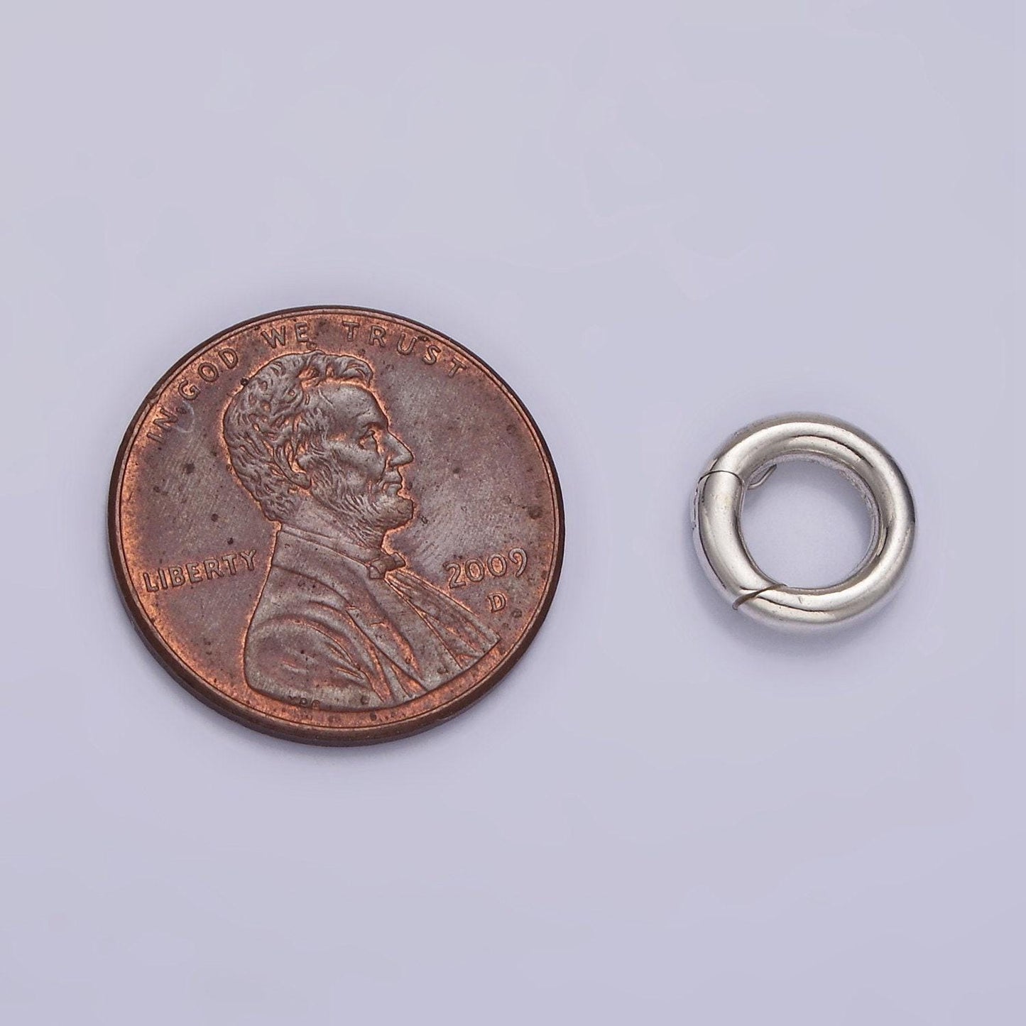 Mini 10mm sterling silver round push clasp, 925 silver ring hinged clasp, round clasp enhancer, spring gate clasp, holder clasp sl-374