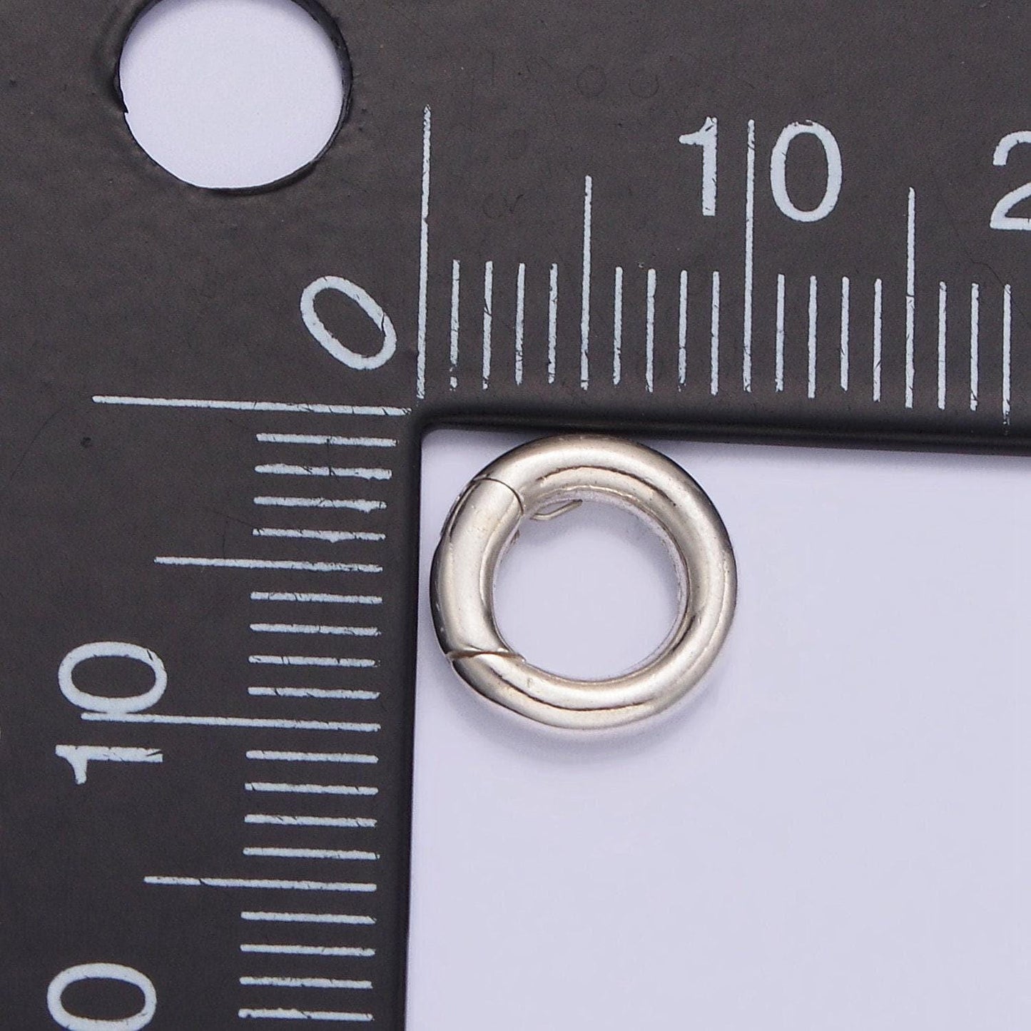 Mini 10mm sterling silver round push clasp, 925 silver ring hinged clasp, round clasp enhancer, spring gate clasp, holder clasp sl-374