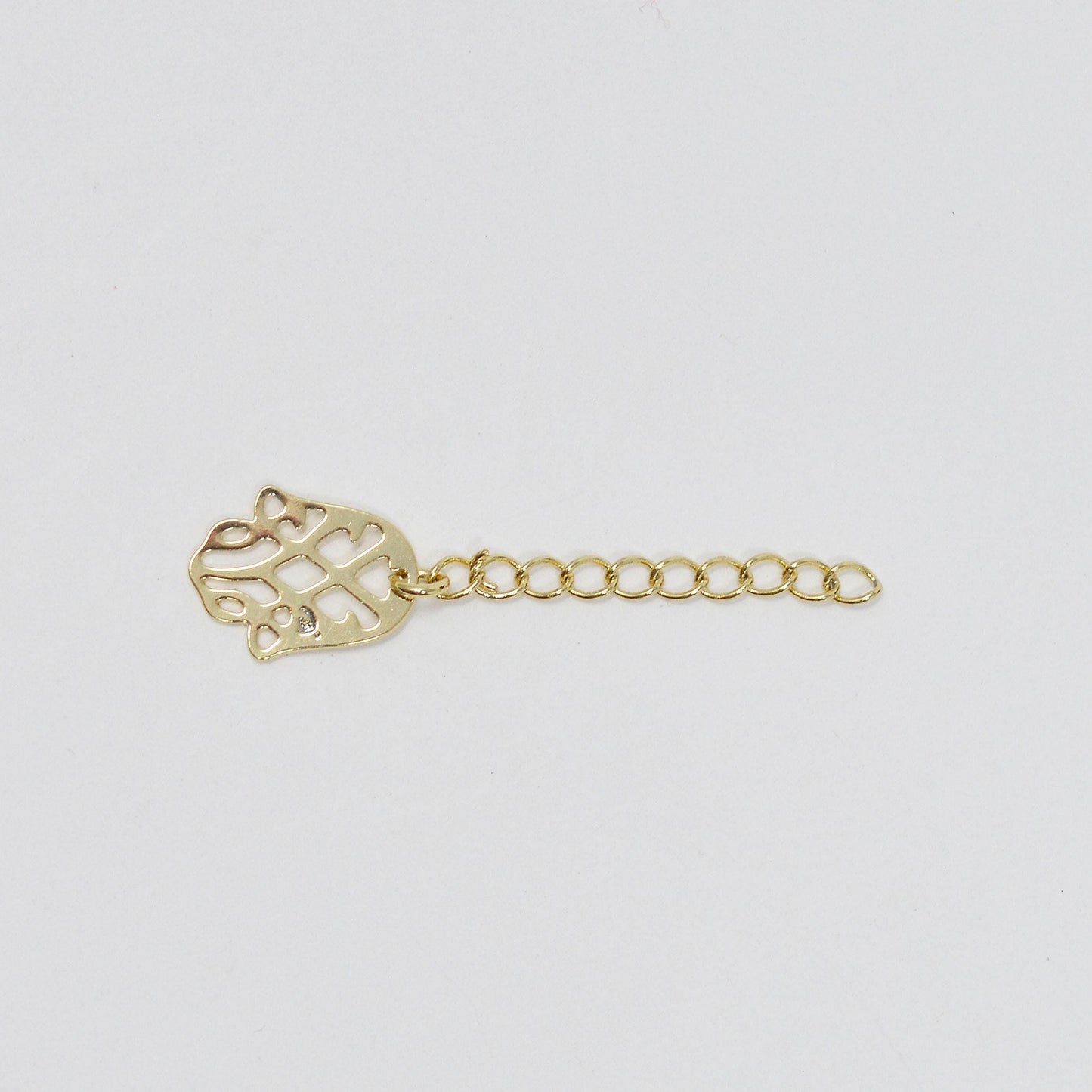 14k gold filled chain extender for necklace bracelet component supply findings extenders with hamsa hand charm | l-477