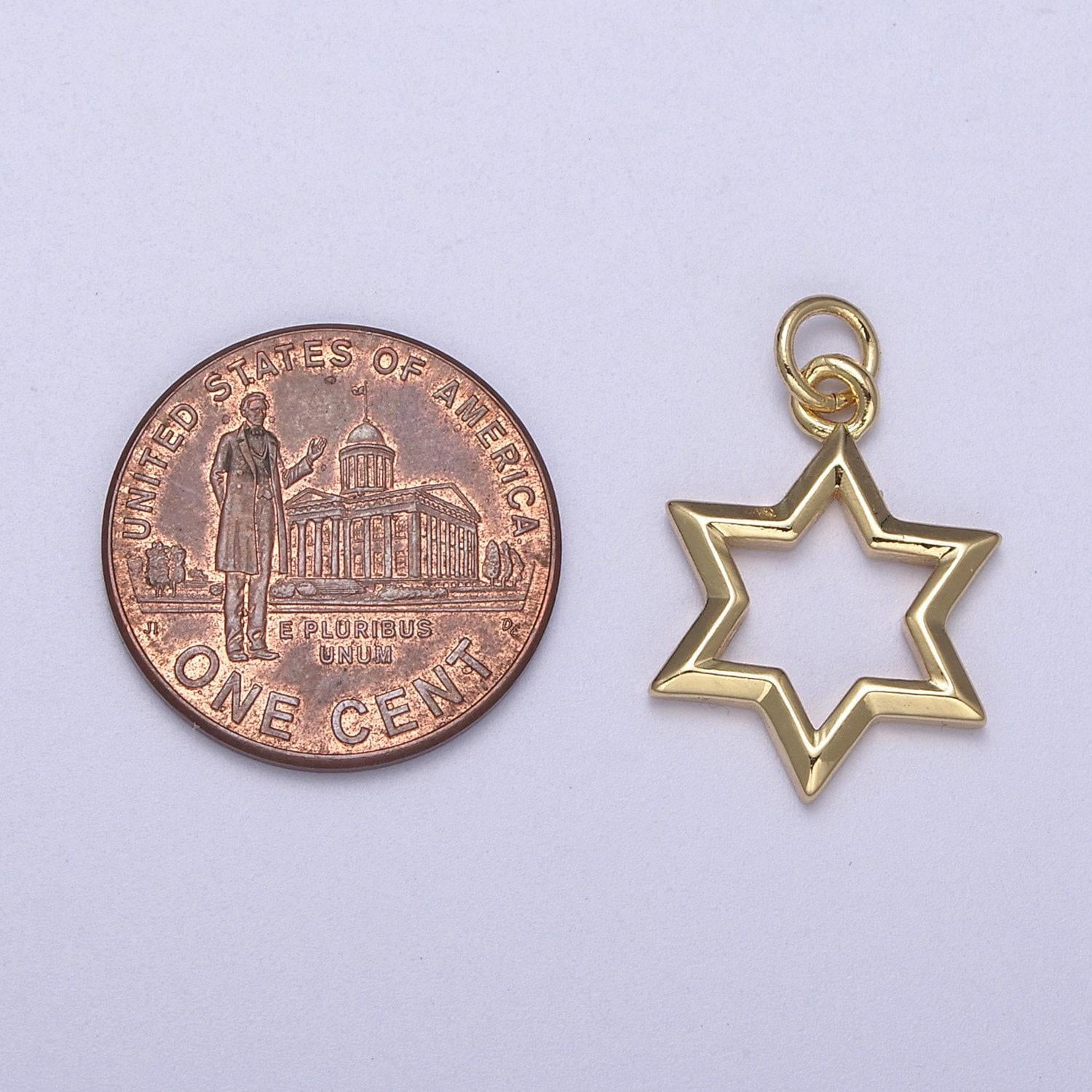 Dainty star of david charm jewish charm, magen david religious jewelry n-309