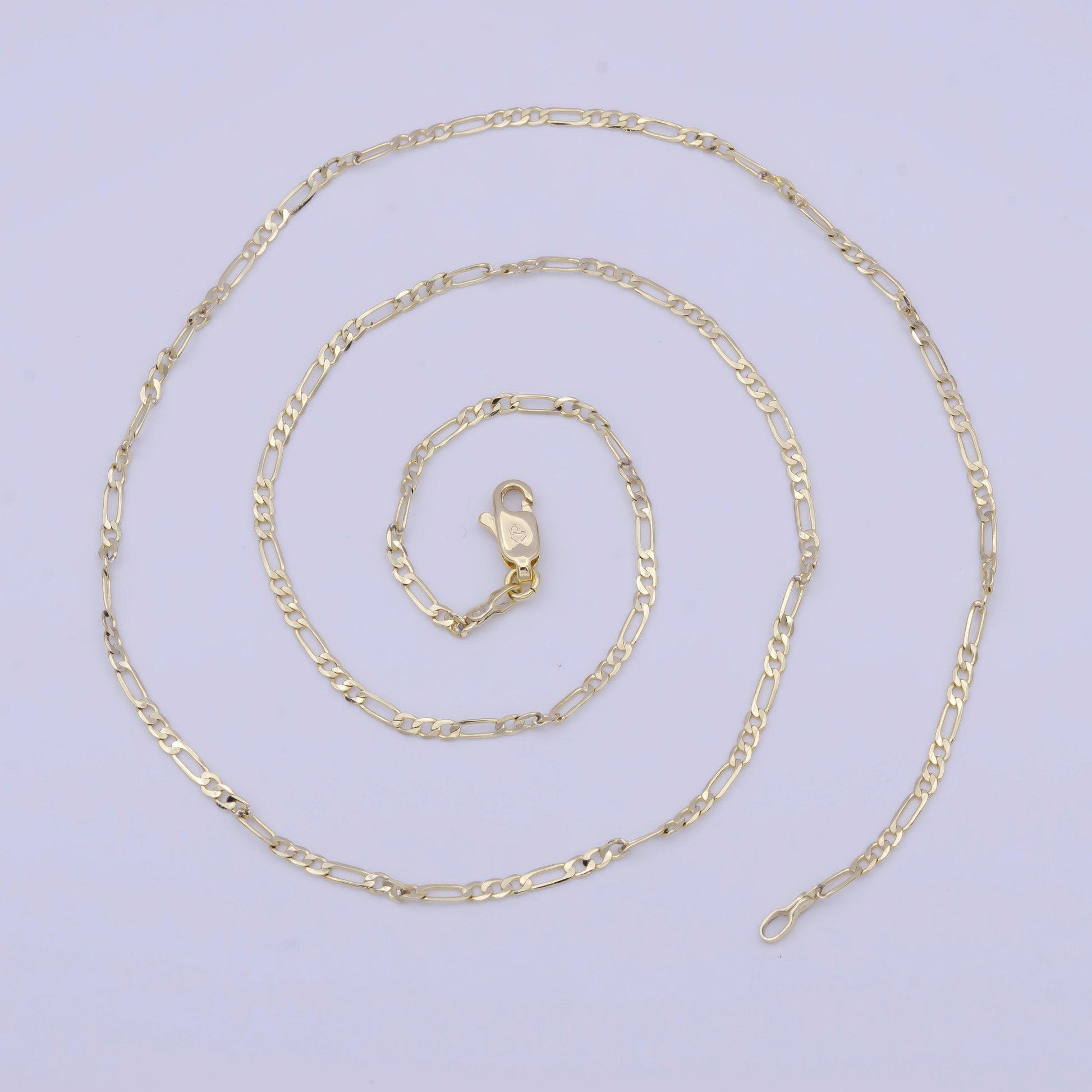 1.9mm gold figaro chain necklace, 14k gold filled various length figaro link ready to wear necklace | wa-1117, -1151, -1154