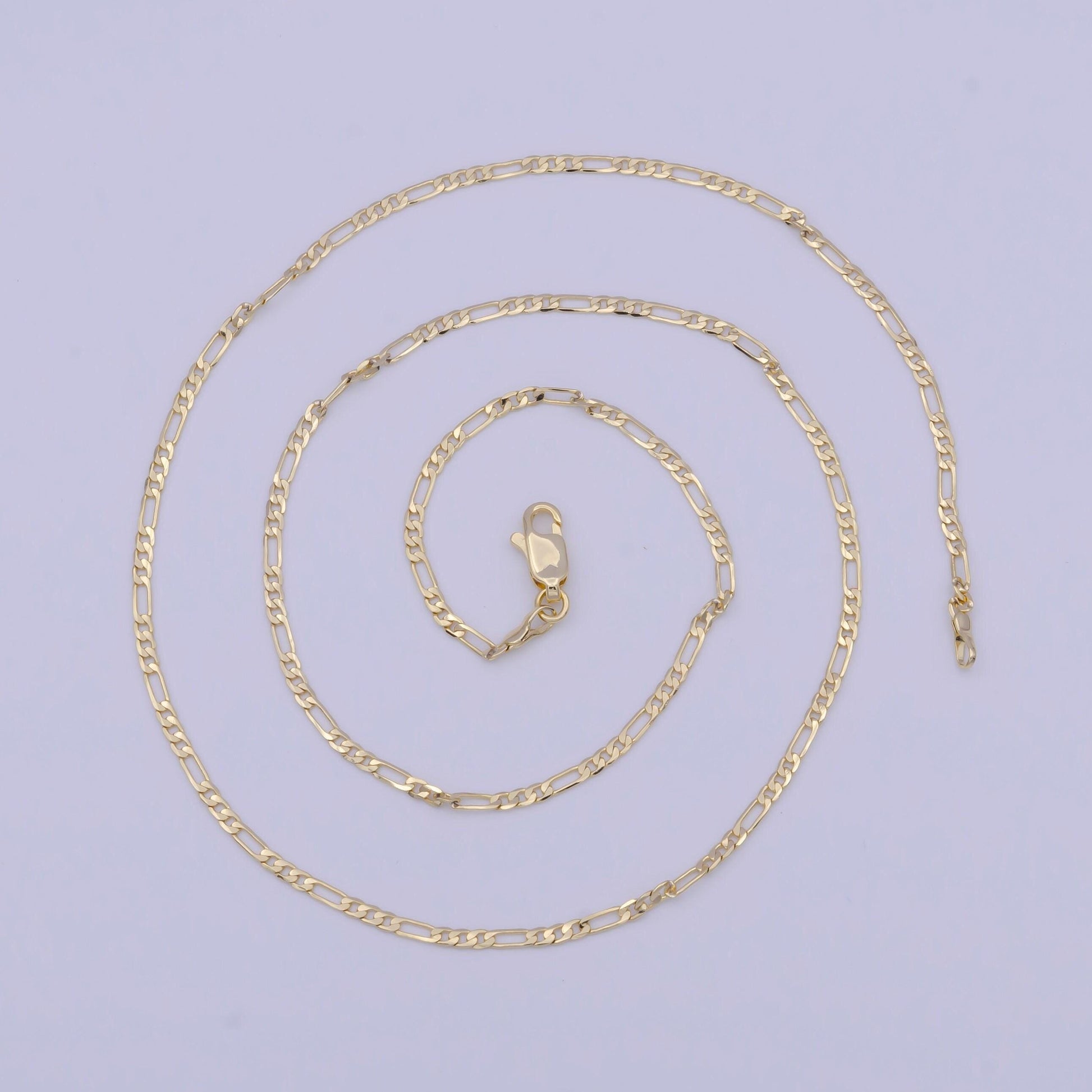 1.9mm gold figaro chain necklace, 14k gold filled various length figaro link ready to wear necklace | wa-1117, -1151, -1154