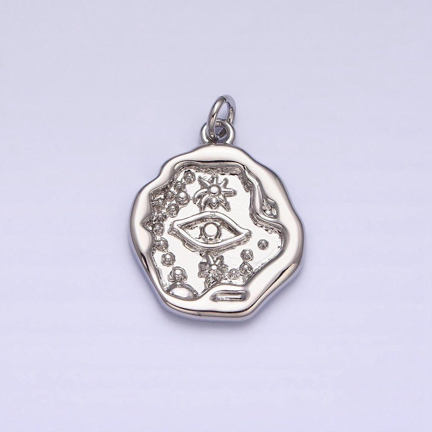 Gold sun charm, gold evil eye pendant, abstract charm sun pendant, sunshine charm, bohemian jewelry ac1249