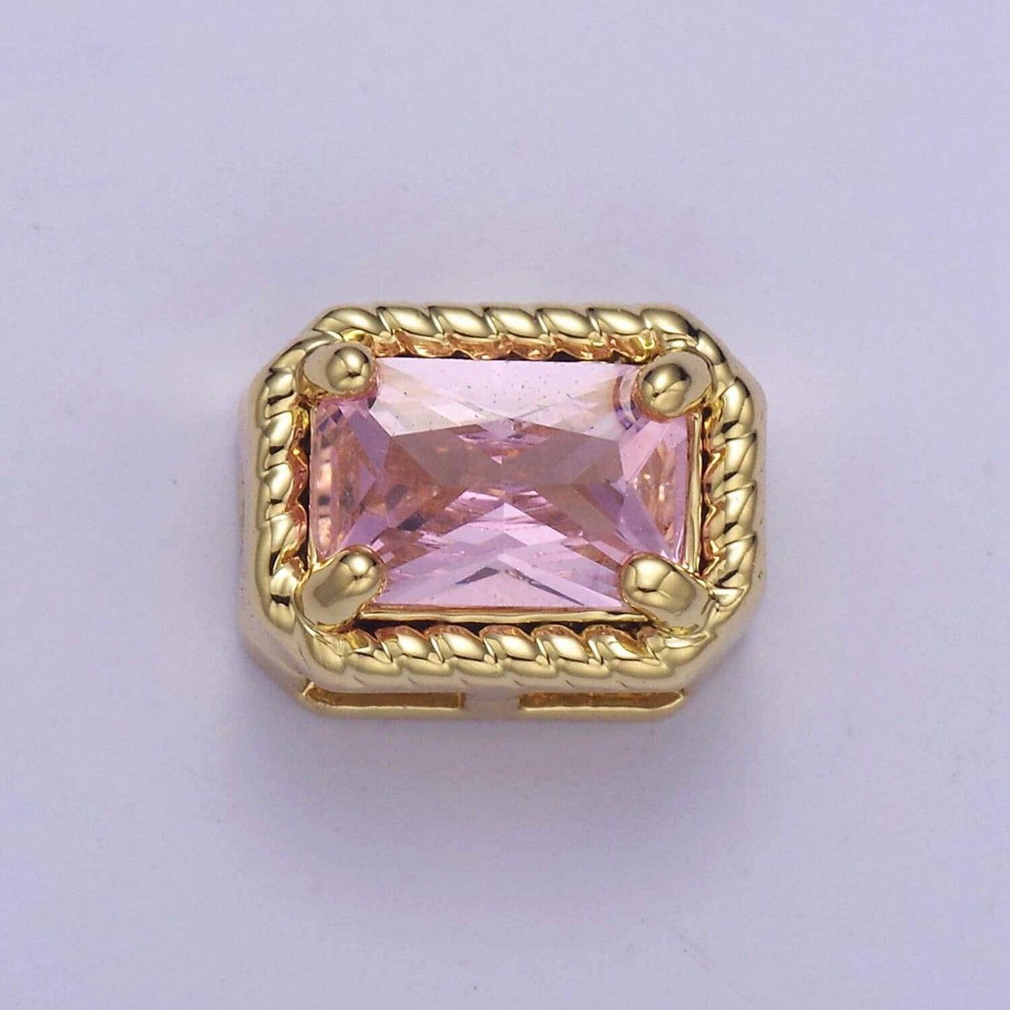 24k gold filled rectangle bead spacer cz micro pave square spacer bead connector charm bracelet necklace for diy jewelry making supply b-239