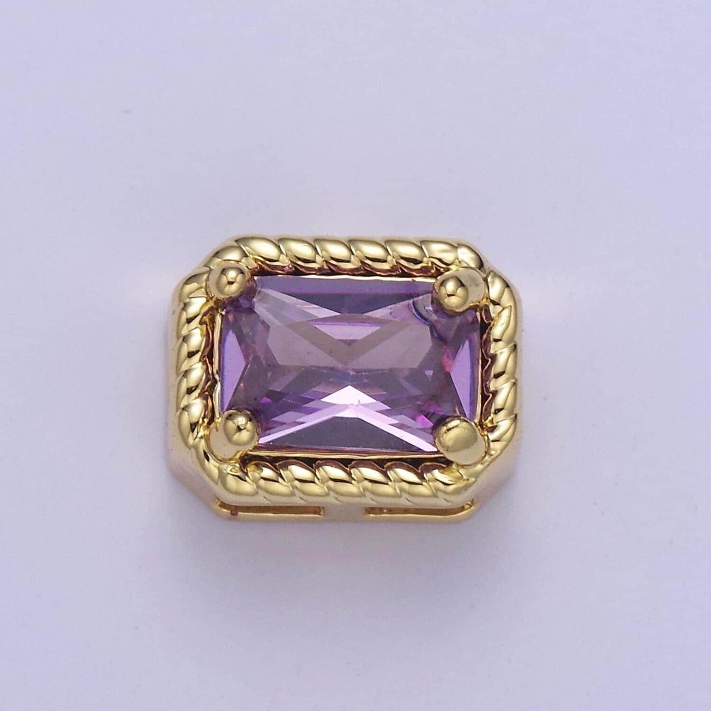 24k gold filled rectangle bead spacer cz micro pave square spacer bead connector charm bracelet necklace for diy jewelry making supply b-239