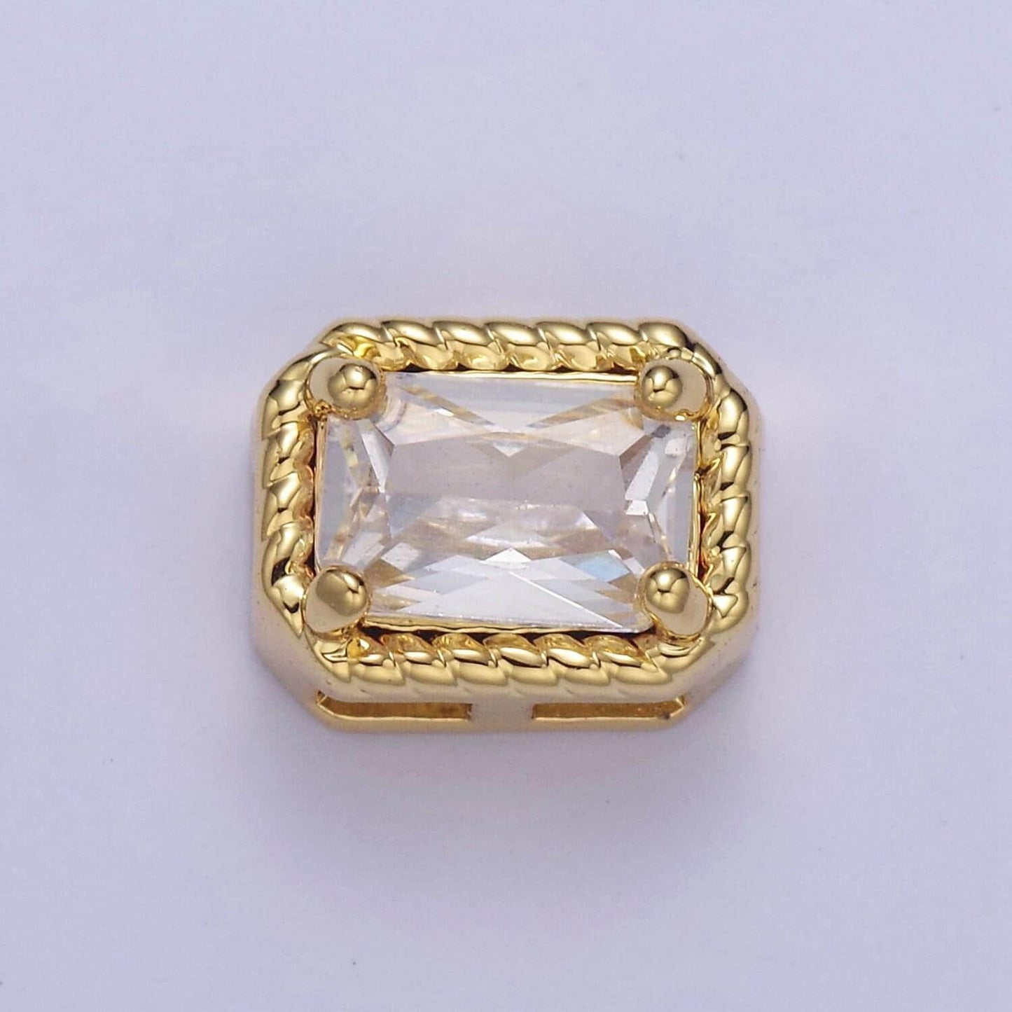 24k gold filled rectangle bead spacer cz micro pave square spacer bead connector charm bracelet necklace for diy jewelry making supply b-239