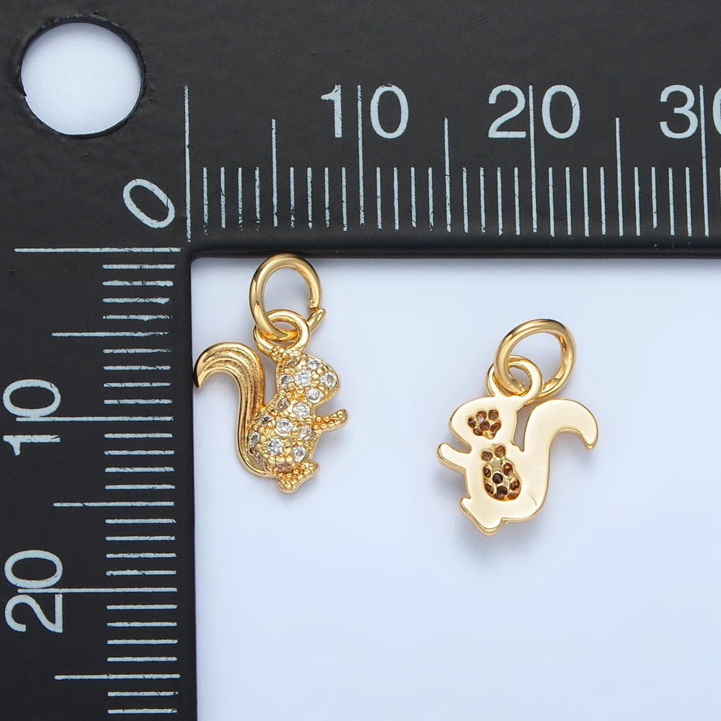 Mini gold squirrel charm, squirrel pendant, nature charm, animal charm silver chipmunk charm, woodland jewelry inspired x296