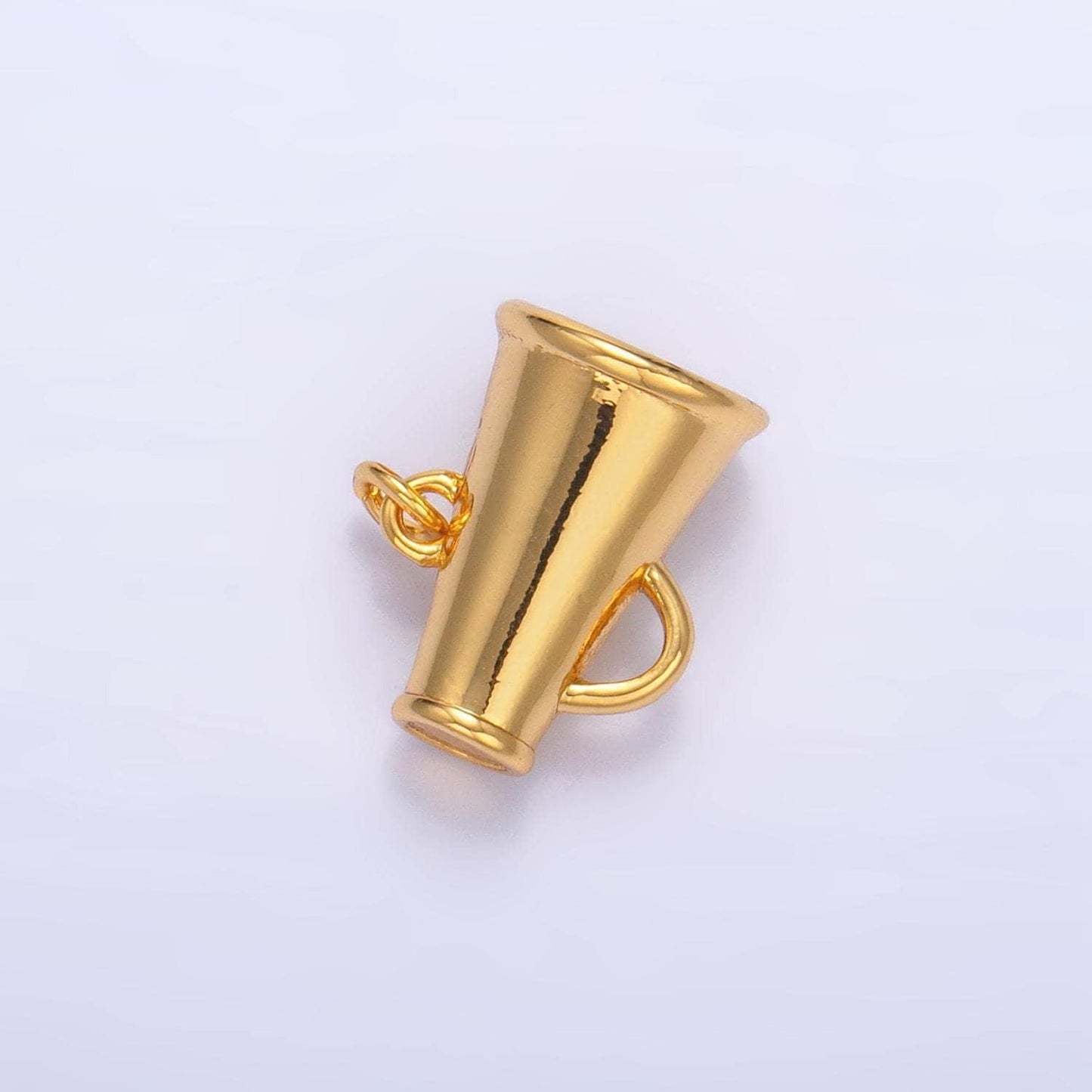 Megaphone charm 24k gold filled cheerleader charm inspired sport cheer cheerleading dance charms sports pendant for bracelet necklace e654
