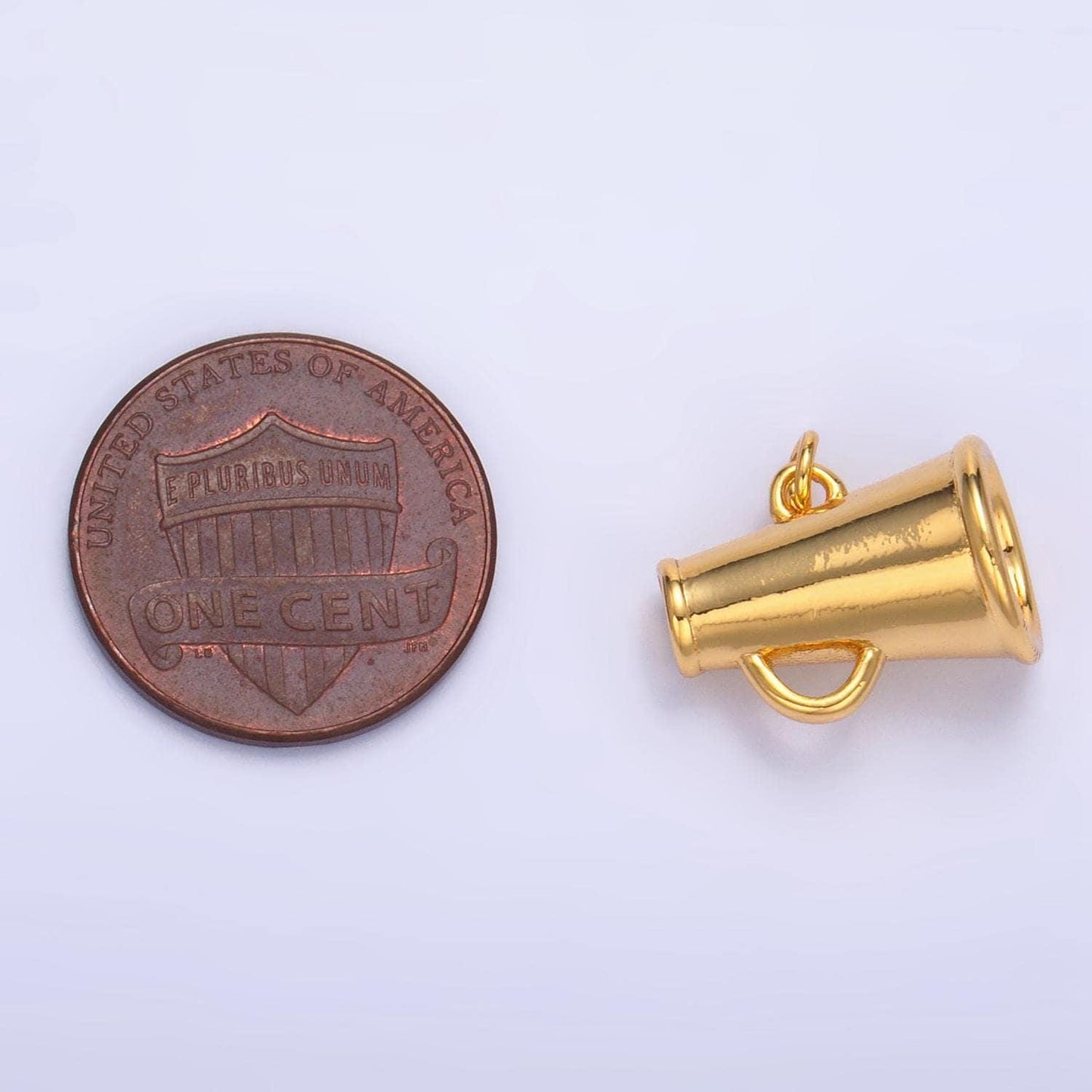 Megaphone charm 24k gold filled cheerleader charm inspired sport cheer cheerleading dance charms sports pendant for bracelet necklace e654