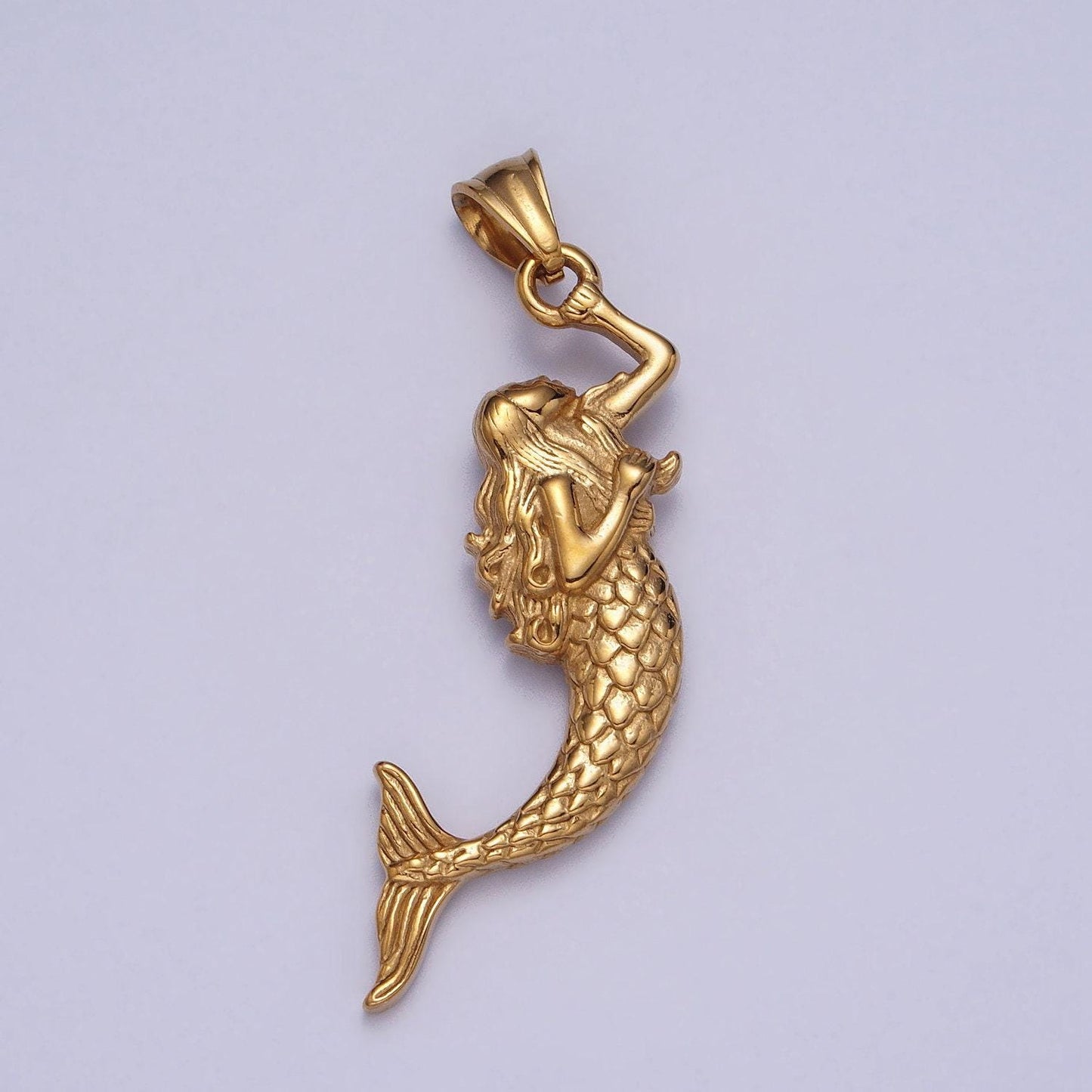 Gold mermaid charm under the sea inspired jewelry beach ocean charm, wholesale jewelry making supply j386