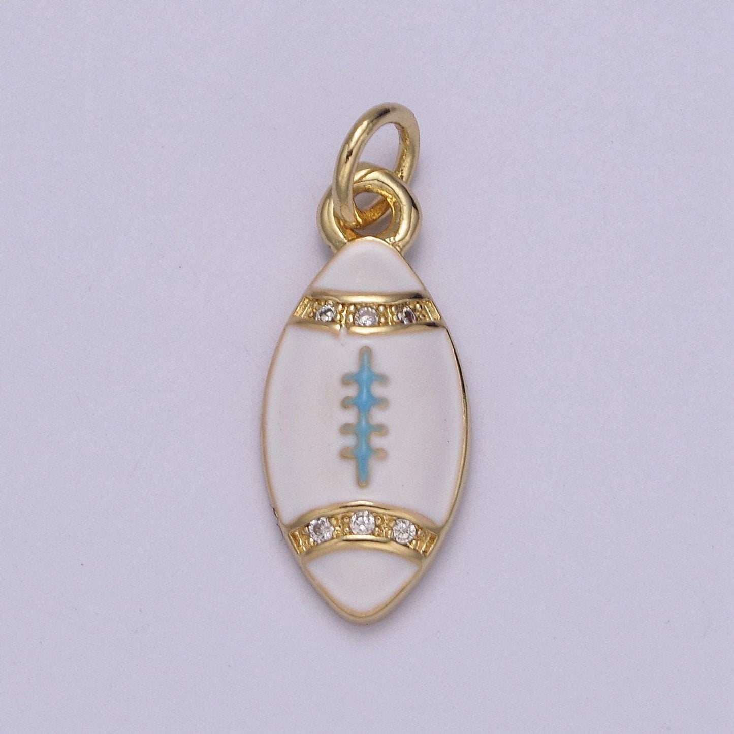 Mini gold football charm for super bowl party | diy piece | comes in white black orange brown | n-925 ~ 928