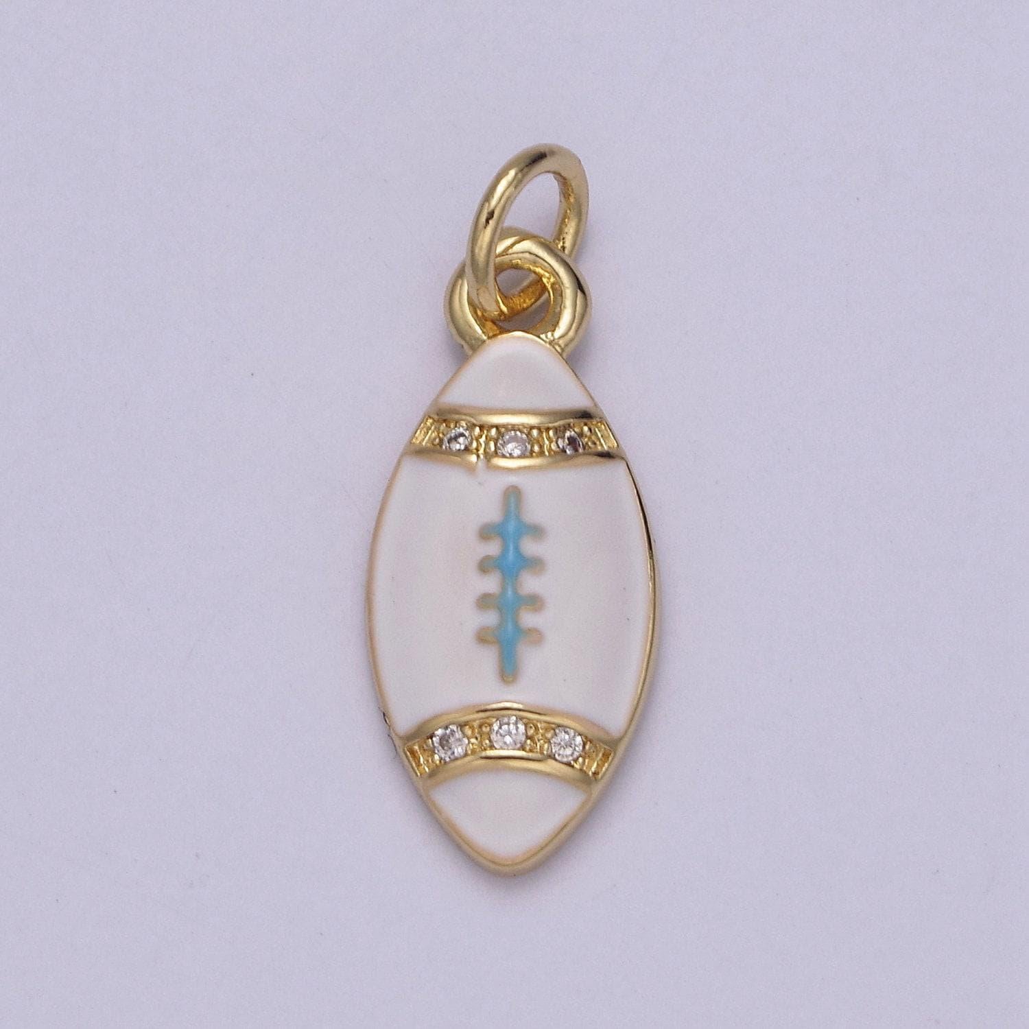 Mini gold football charm for super bowl party | diy piece | comes in white black orange brown | n-925 ~ 928