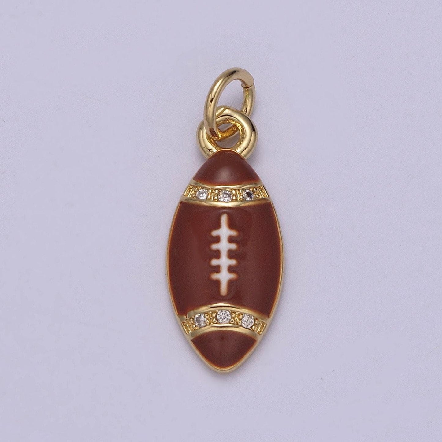 Mini gold football charm for super bowl party | diy piece | comes in white black orange brown | n-925 ~ 928