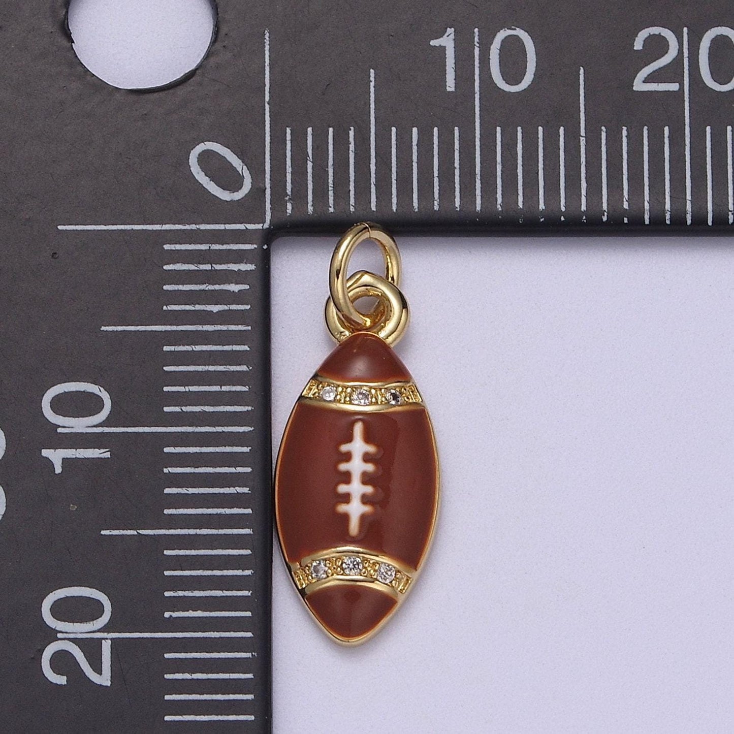 Mini gold football charm for super bowl party | diy piece | comes in white black orange brown | n-925 ~ 928