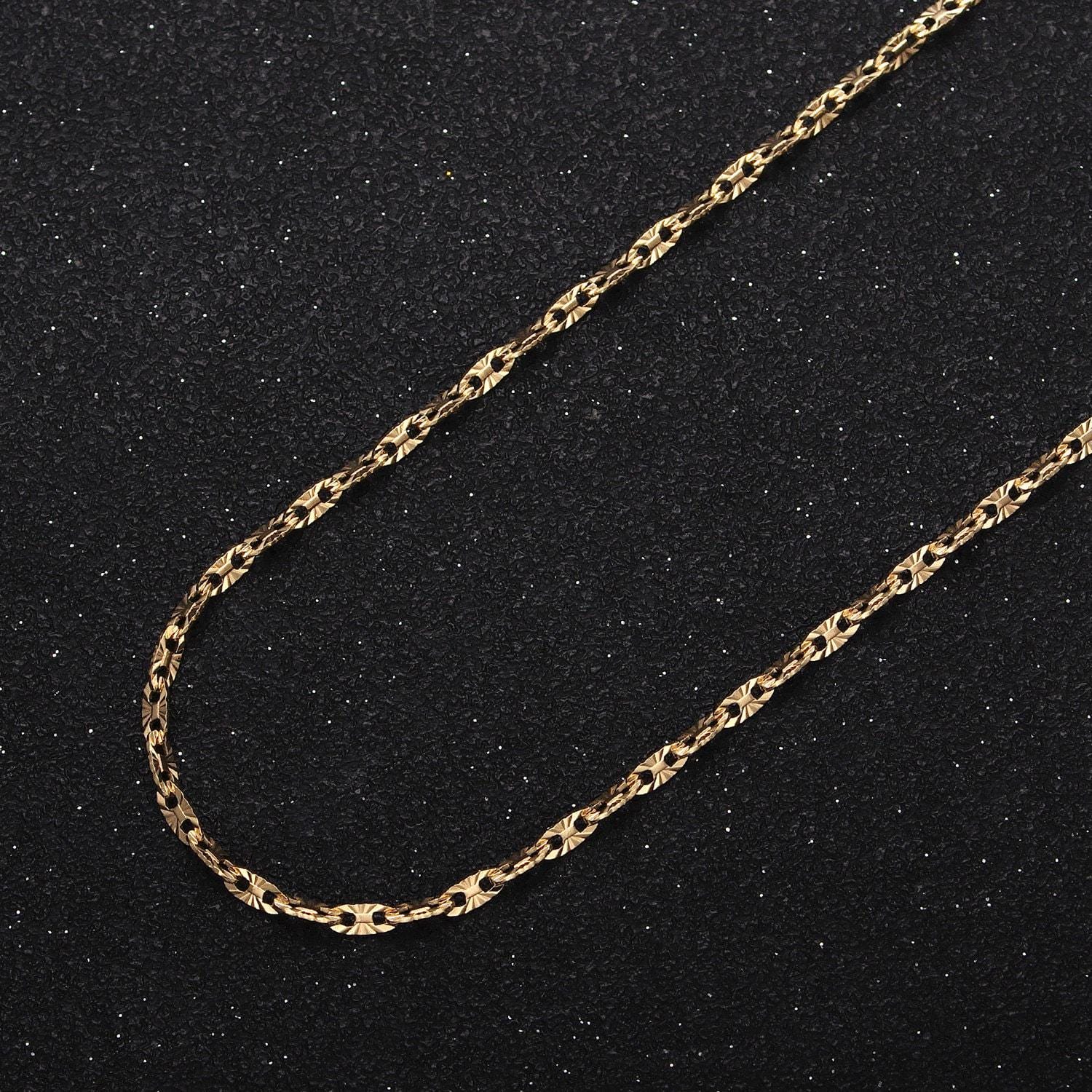 Dainty 24k gold filled sunburst anchor mariner 2mm unfinished textured jewelry making gold, silver chain | roll-1044, roll-1113