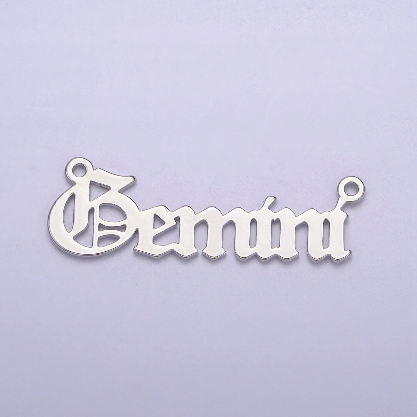 Silver old english font astrology zodiac charms connector for necklace bracelet link, personalized jewelry wholesale a1421-a1426