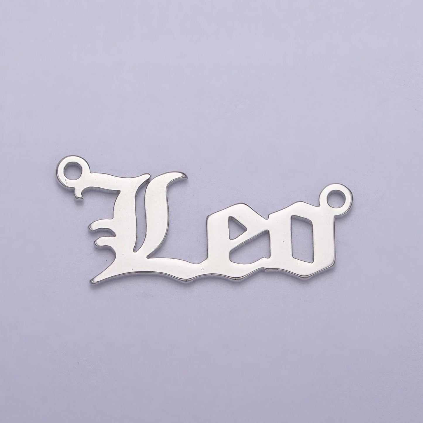 Silver old english font astrology zodiac charms connector for necklace bracelet link, personalized jewelry wholesale a1421-a1426