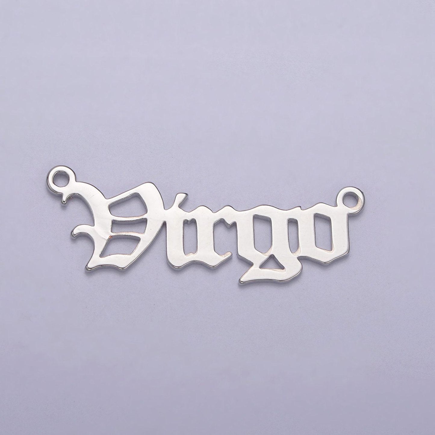 Silver old english font astrology zodiac charms connector for necklace bracelet link, personalized jewelry wholesale a1421-a1426