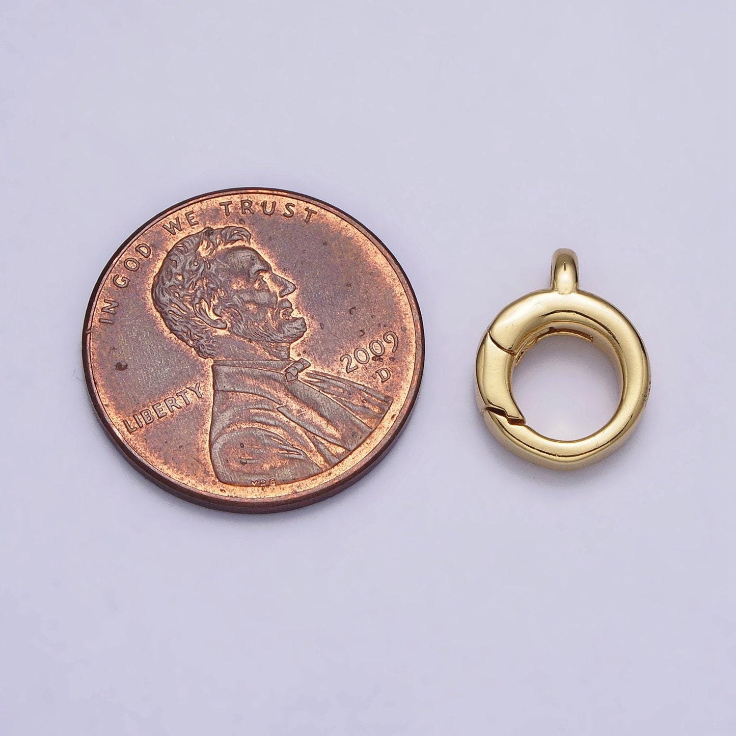 14k gold filled push gate ring clasps 10mm jewelry findings with open loops for charm holder necklace bracelet component z131