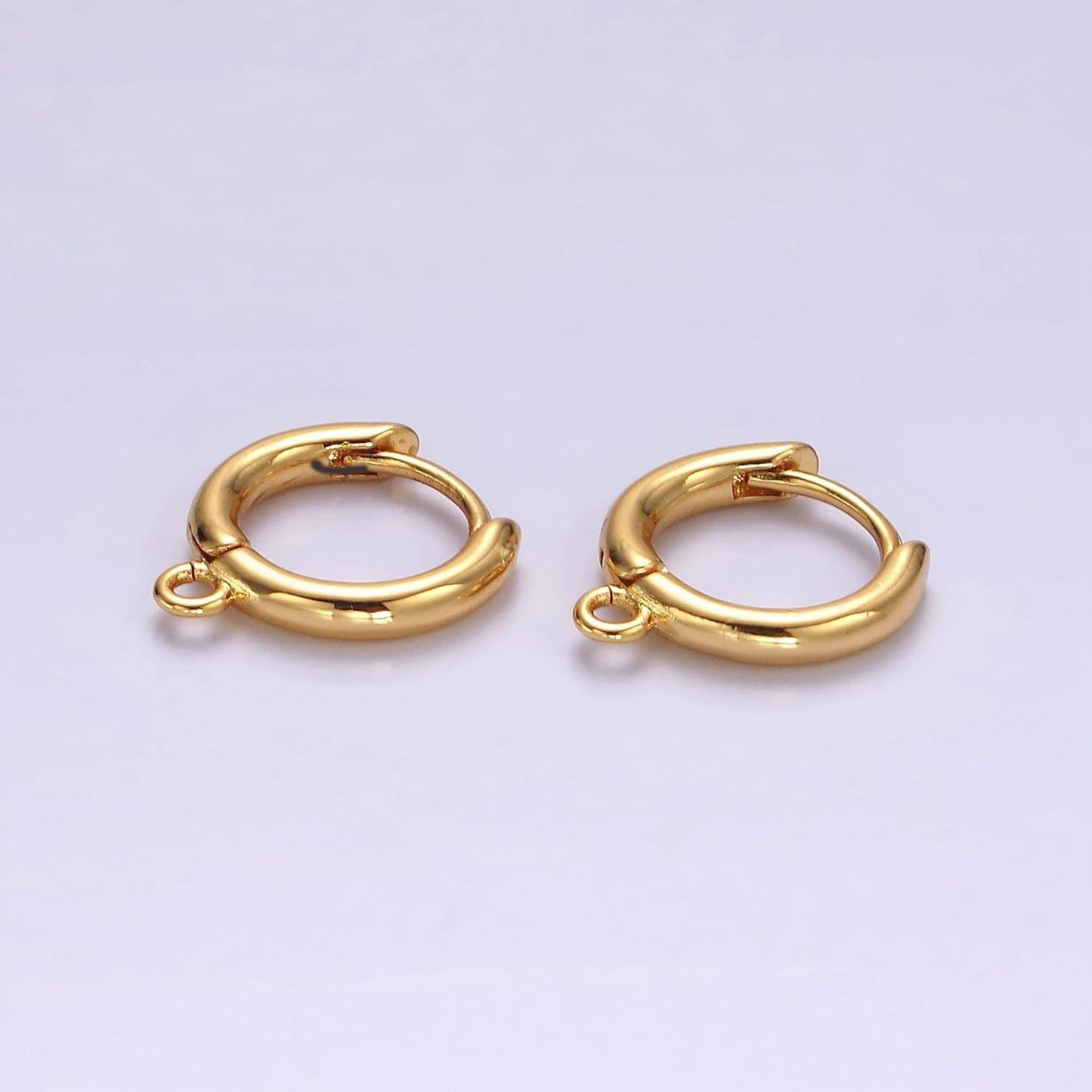 16k gold filled 11.8mm minimalist huggie open loop earrings findings supply | z564