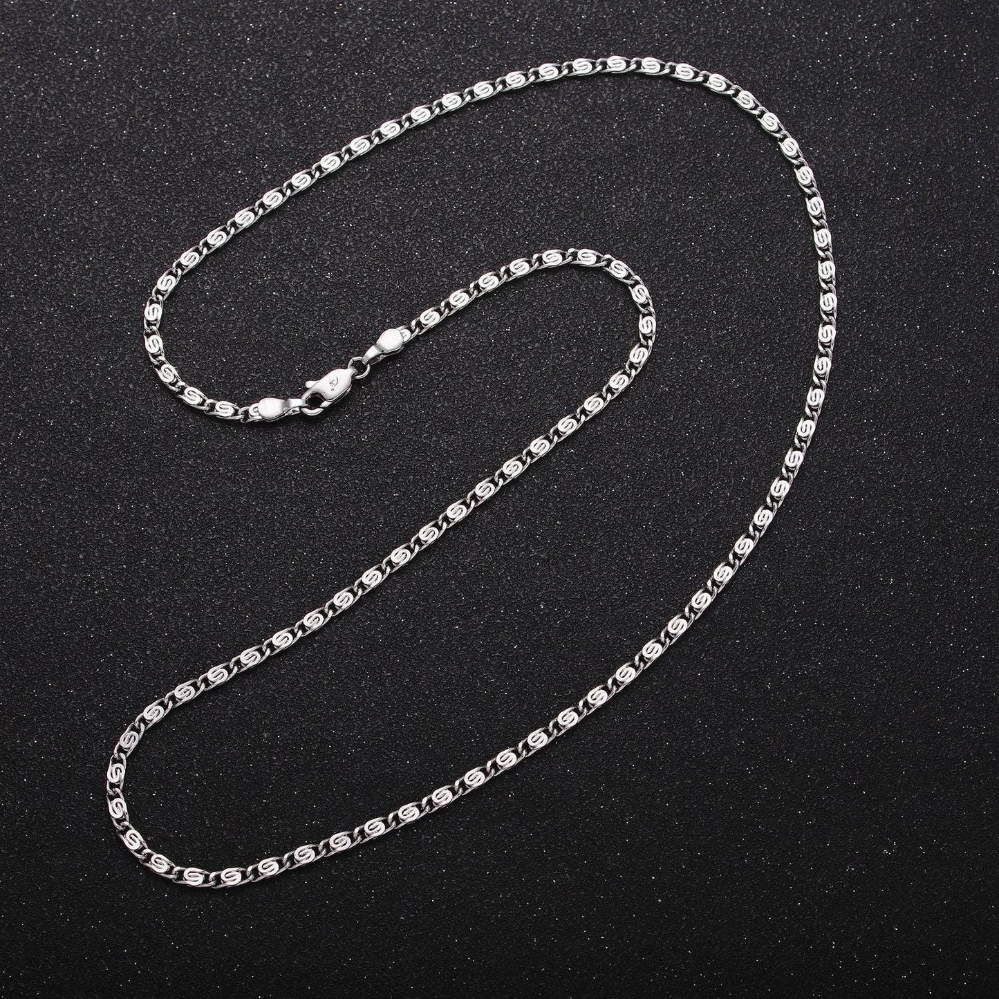 Dainty scroll chain - 2.5mm wide silver necklace chai 17.75, 19.75 inch for handmade jewelry supply replacement chain wa173