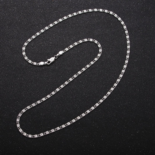 Dainty scroll chain - 2.5mm wide silver necklace chai 17.75, 19.75 inch for handmade jewelry supply replacement chain wa173
