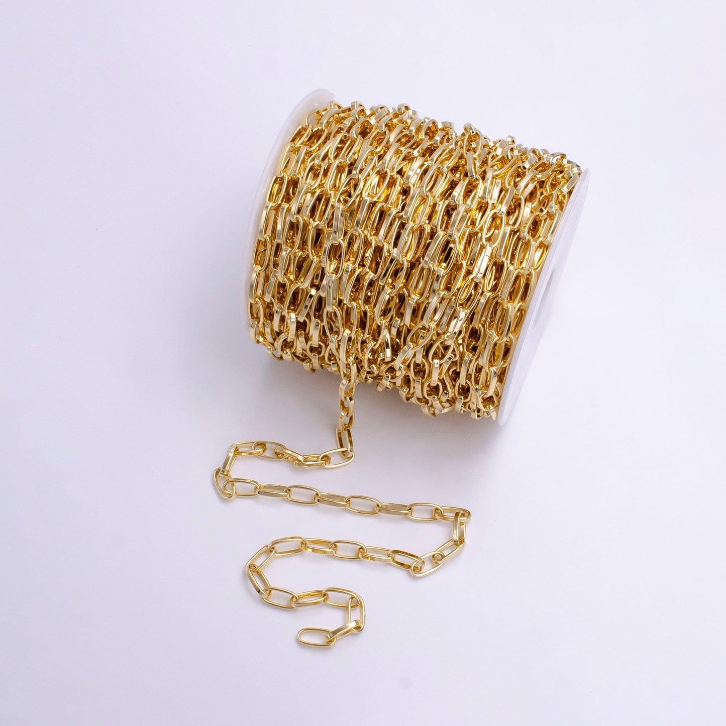 16k gold filled 6mm cable chunky statement unfinished chain for jewelry making | roll-1378