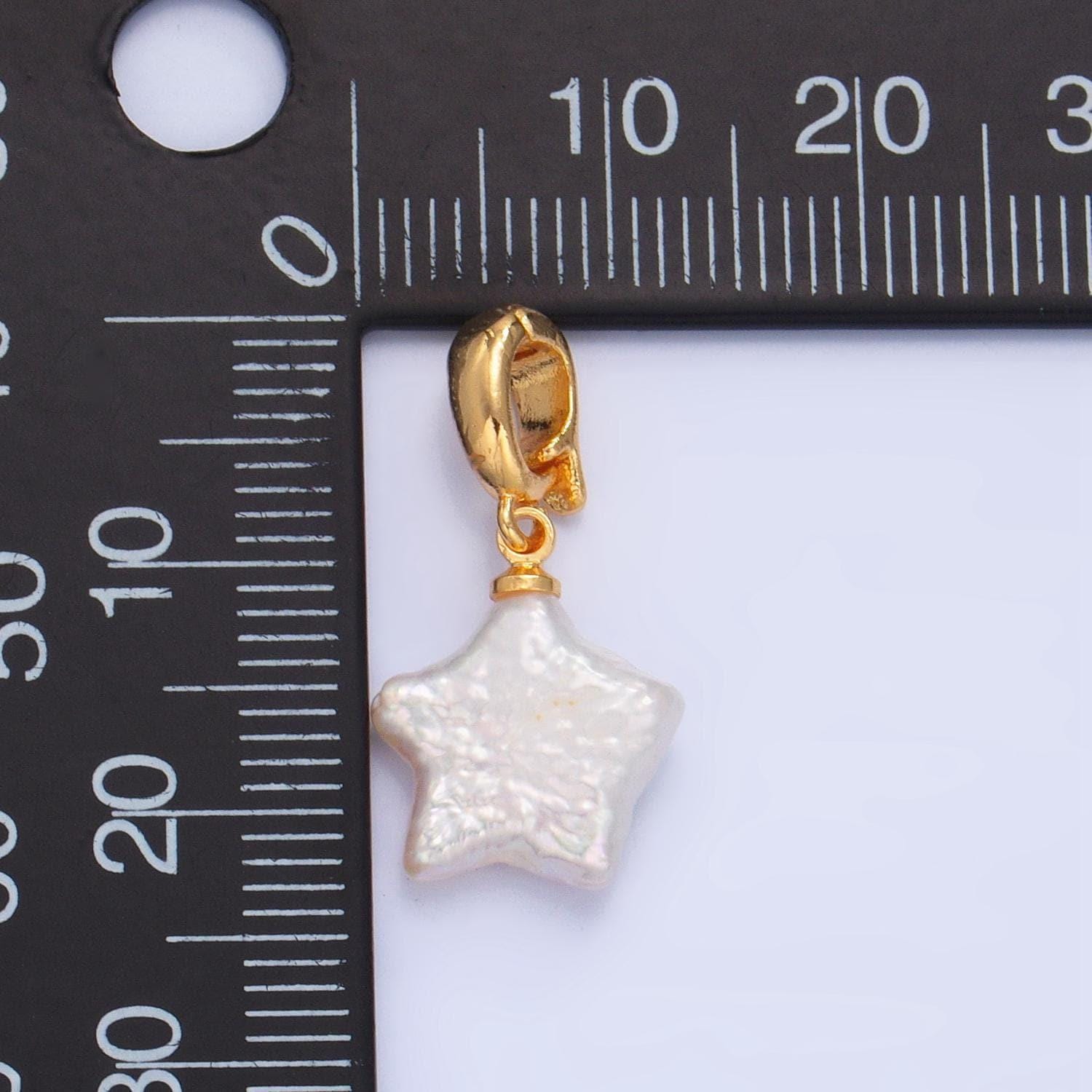 Mini star pearls charm gold white freshwater pearls for necklace bracelet earring wedding celestial jewelry making p-1919