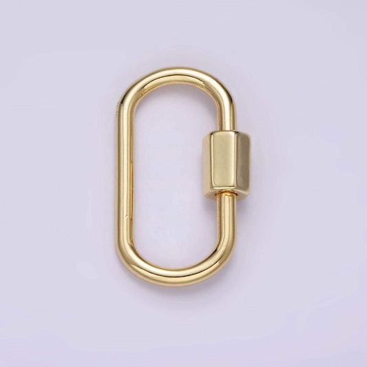 1pc carabiner screw clasp, screw clasp oval , interlocking oval clasp, oval shaped clasps, gold, silver for bracelet necklace z623