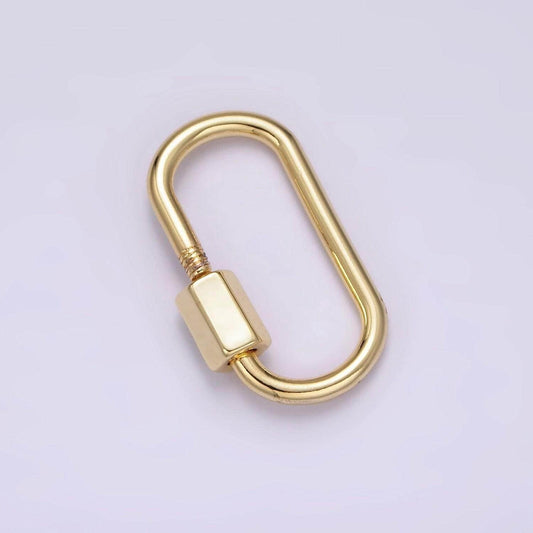 1pc carabiner screw  clasp, screw clasp oval , interlocking oval clasp, oval shaped clasps, gold, silver for bracelet necklace z623