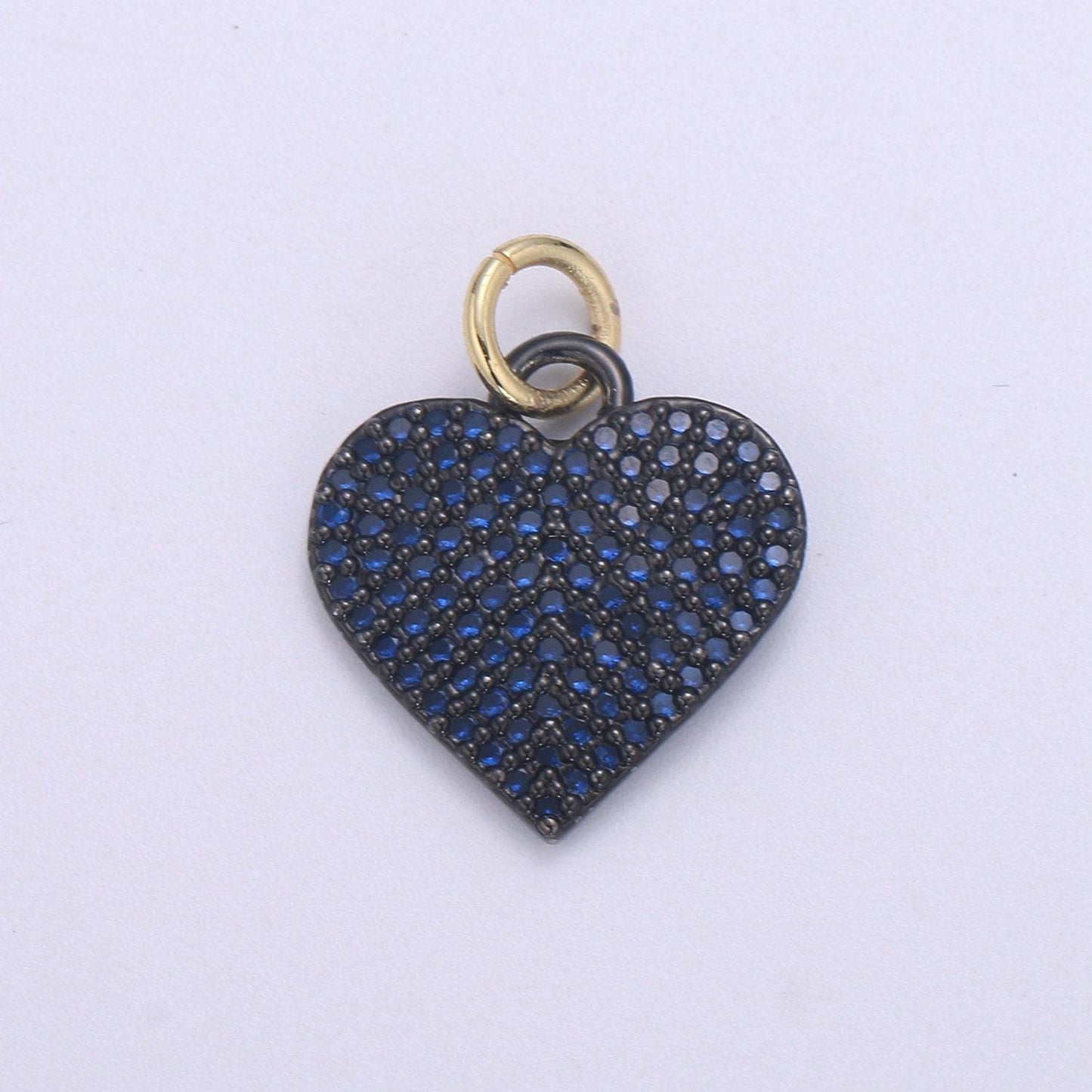 Dainty cubic heart charm, 14k gold heart charm for necklace bracelet earring charm supply relationship jewelry chgf-2193