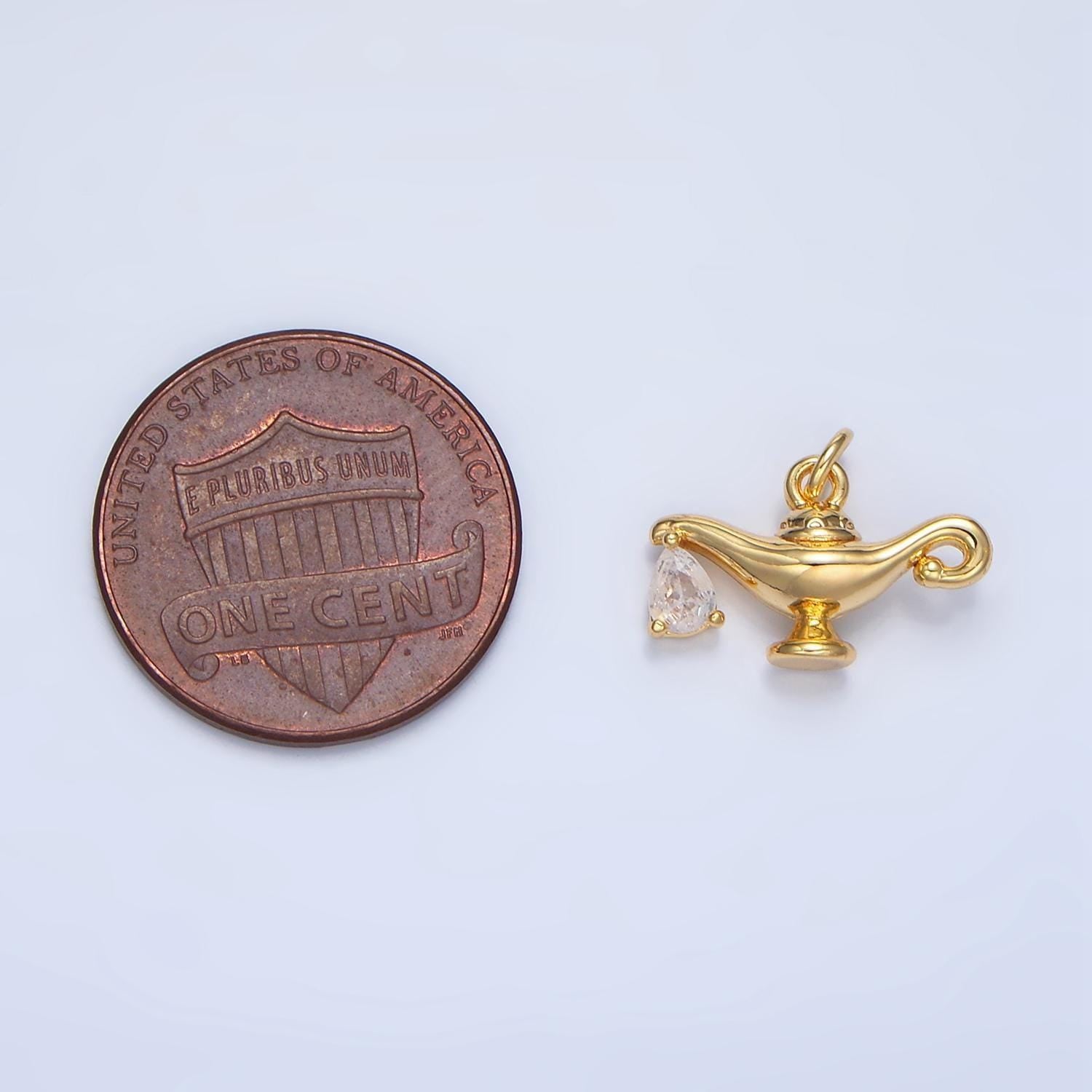 24k gold filled genie lamp pendant mini aladdin lamp charm bracelet necklace for diy jewelry making supply x891