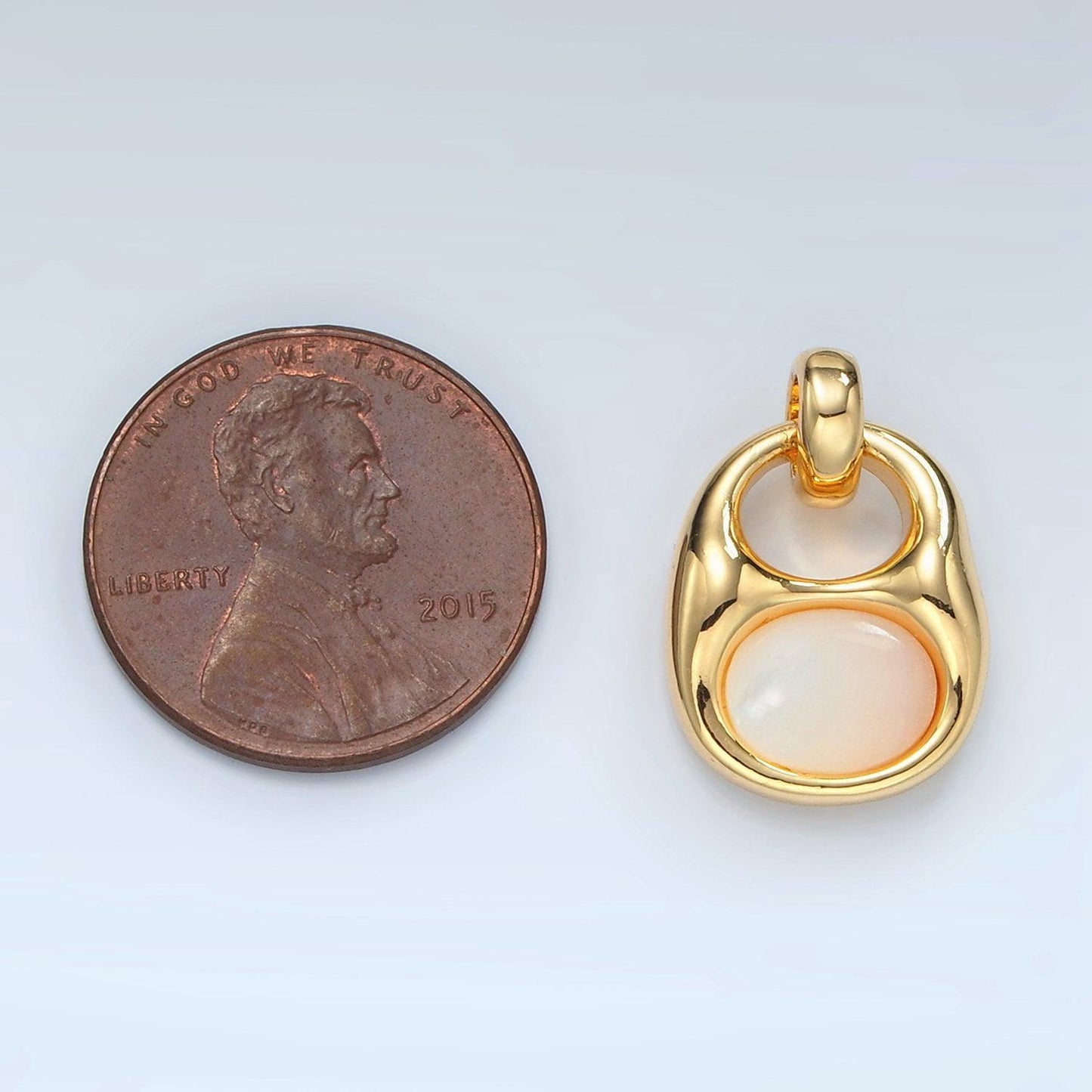 Mini shell pearl soda pop pull charm gold filled can tab pendant charm d699