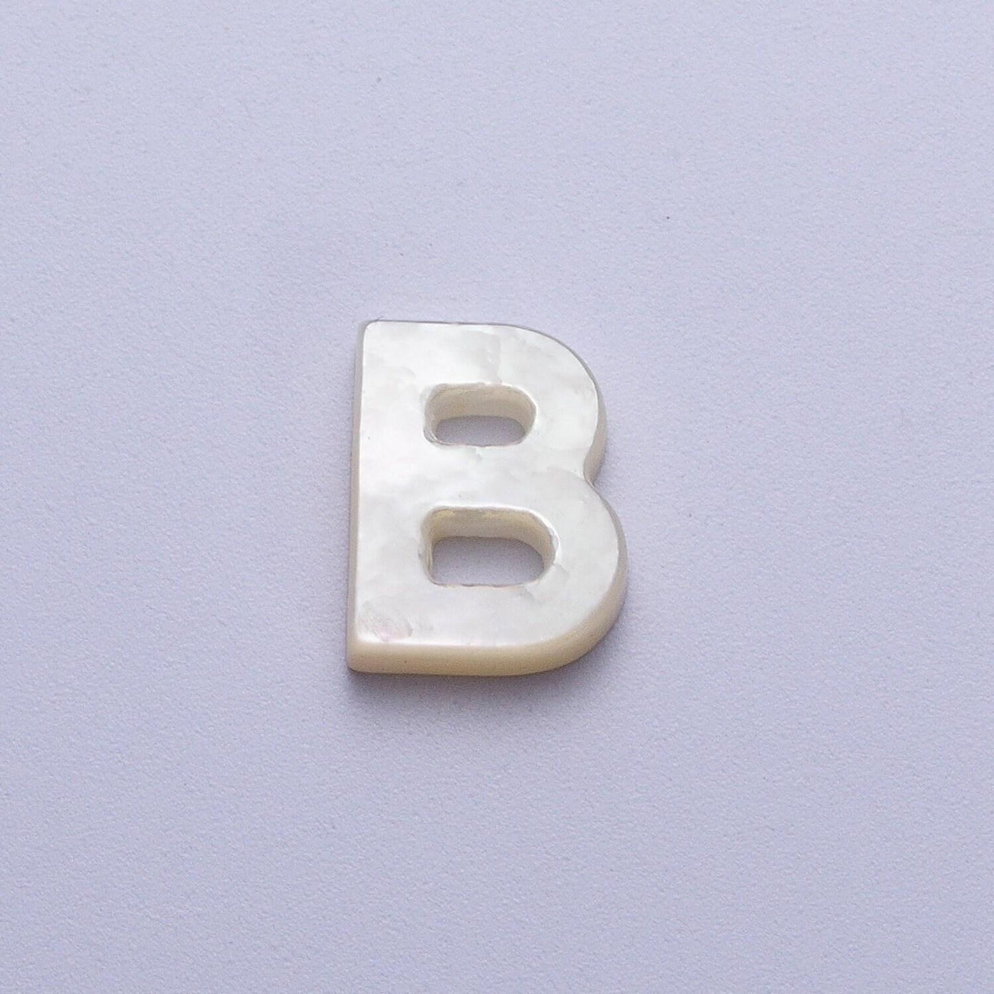 Dainty shell pearl 9mm x 7mm initial alphabet bead spacer | a-292~a-304