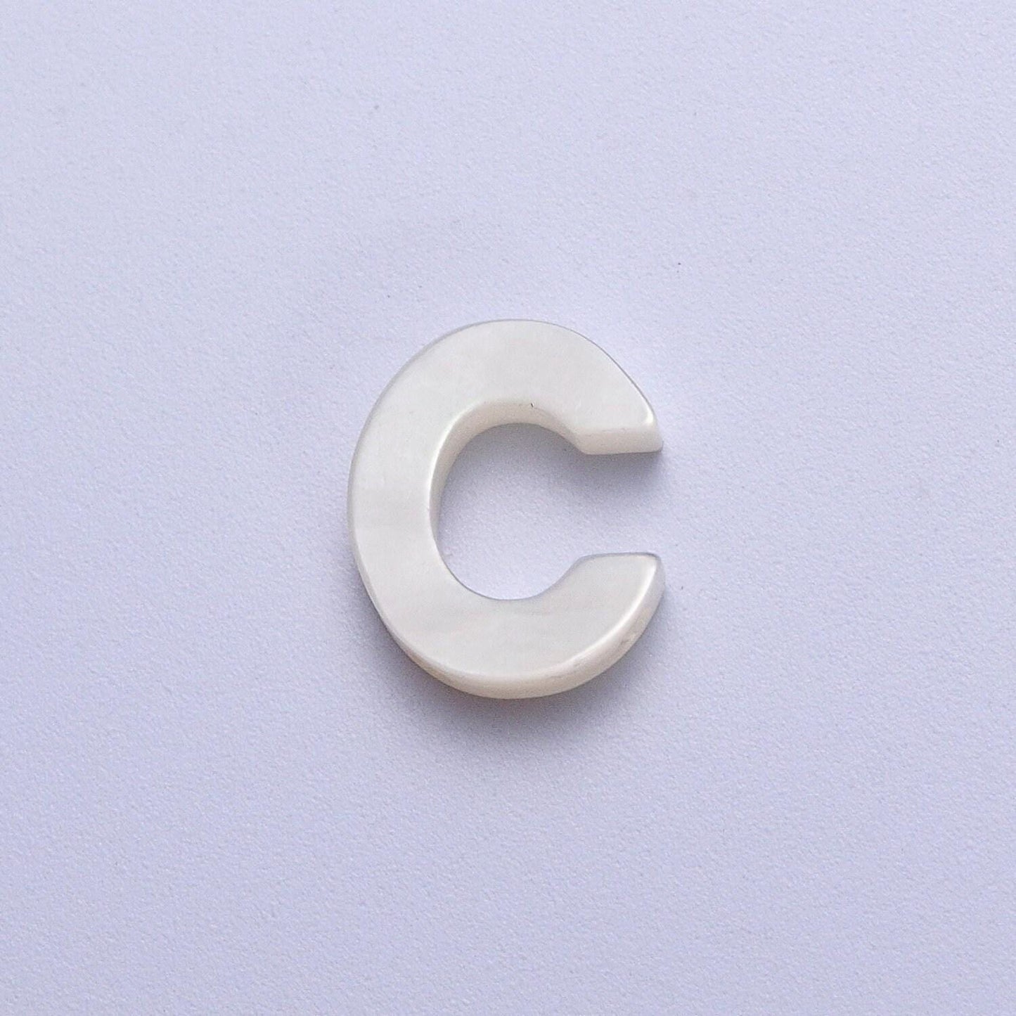 Dainty shell pearl 9mm x 7mm initial alphabet bead spacer | a-292~a-304