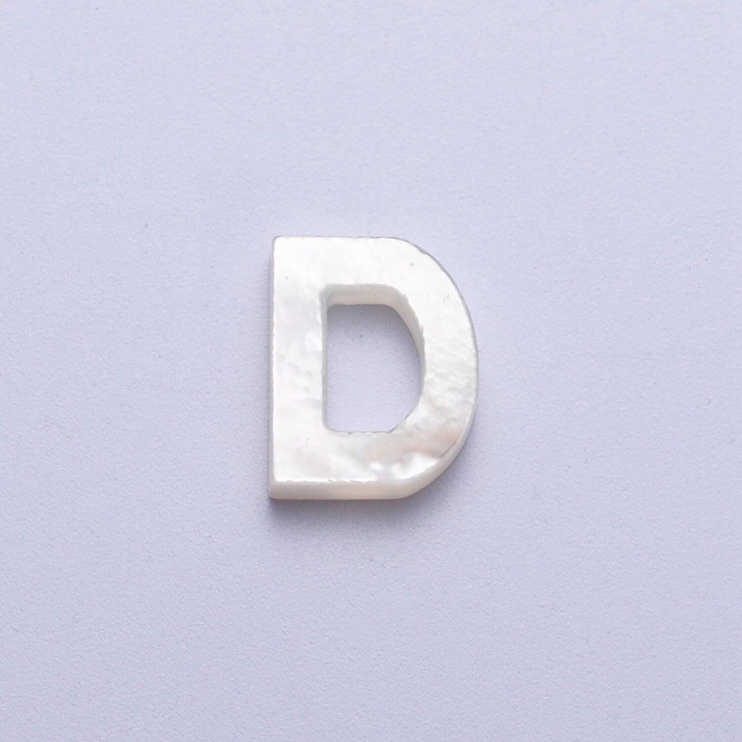 Dainty shell pearl 9mm x 7mm initial alphabet bead spacer | a-292~a-304