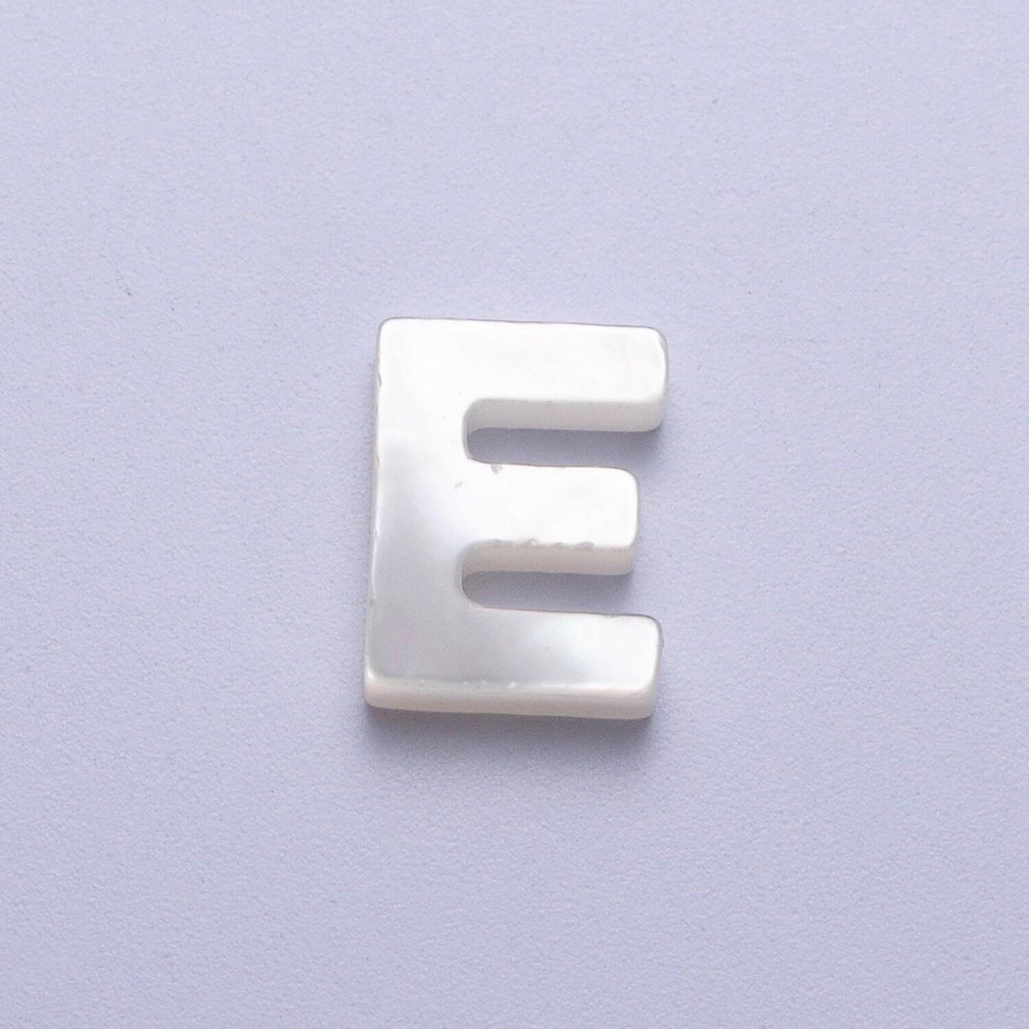 Dainty shell pearl 9mm x 7mm initial alphabet bead spacer | a-292~a-304