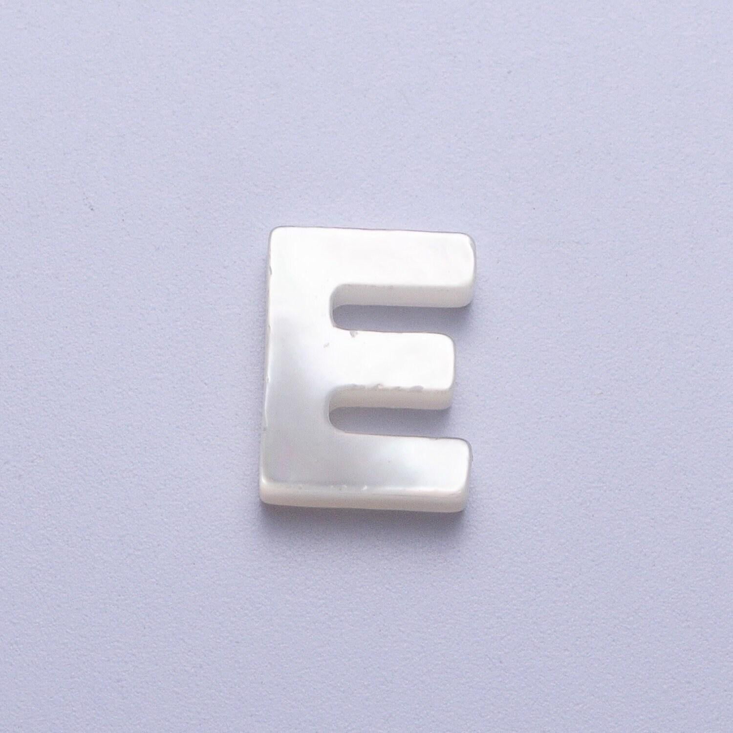 Dainty shell pearl 9mm x 7mm initial alphabet bead spacer | a-292~a-304