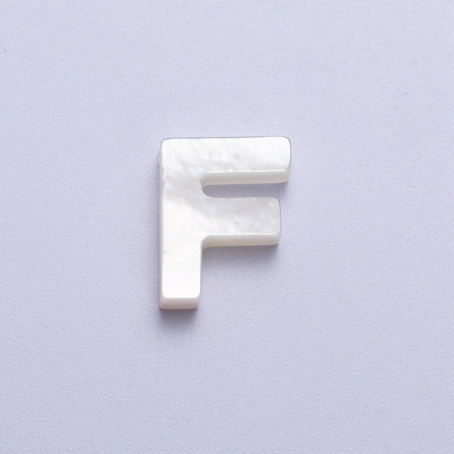 Dainty shell pearl 9mm x 7mm initial alphabet bead spacer | a-292~a-304
