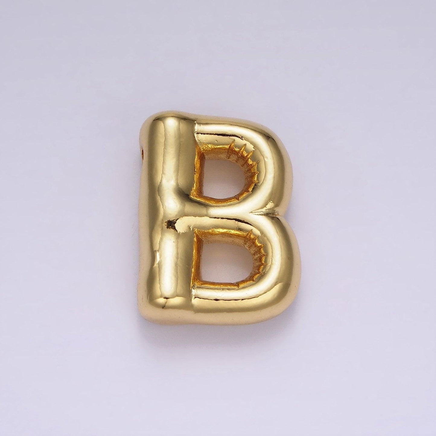 Gold alphabet charm personalized balloon initial letter charm necklace bubble font style trend fashion jewelry necklace for women diy supply