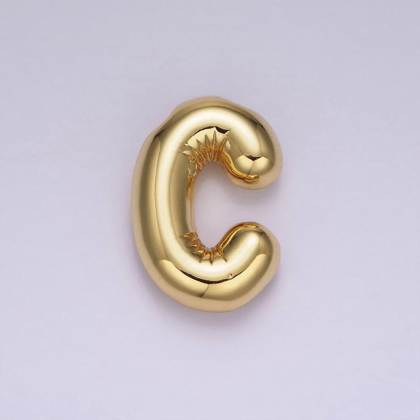 Gold alphabet charm personalized balloon initial letter charm necklace bubble font style trend fashion jewelry necklace for women diy supply