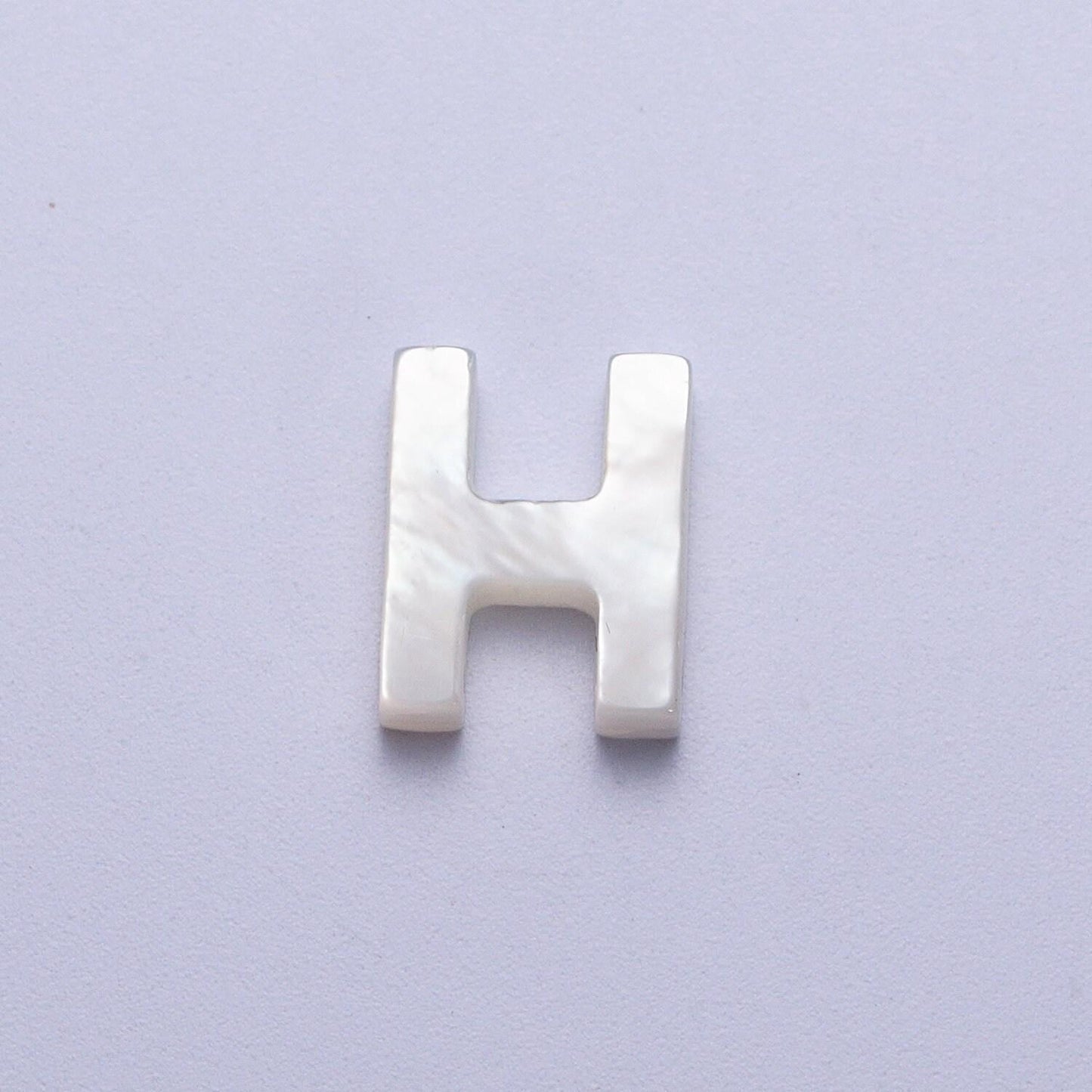 Dainty shell pearl 9mm x 7mm initial alphabet bead spacer | a-292~a-304
