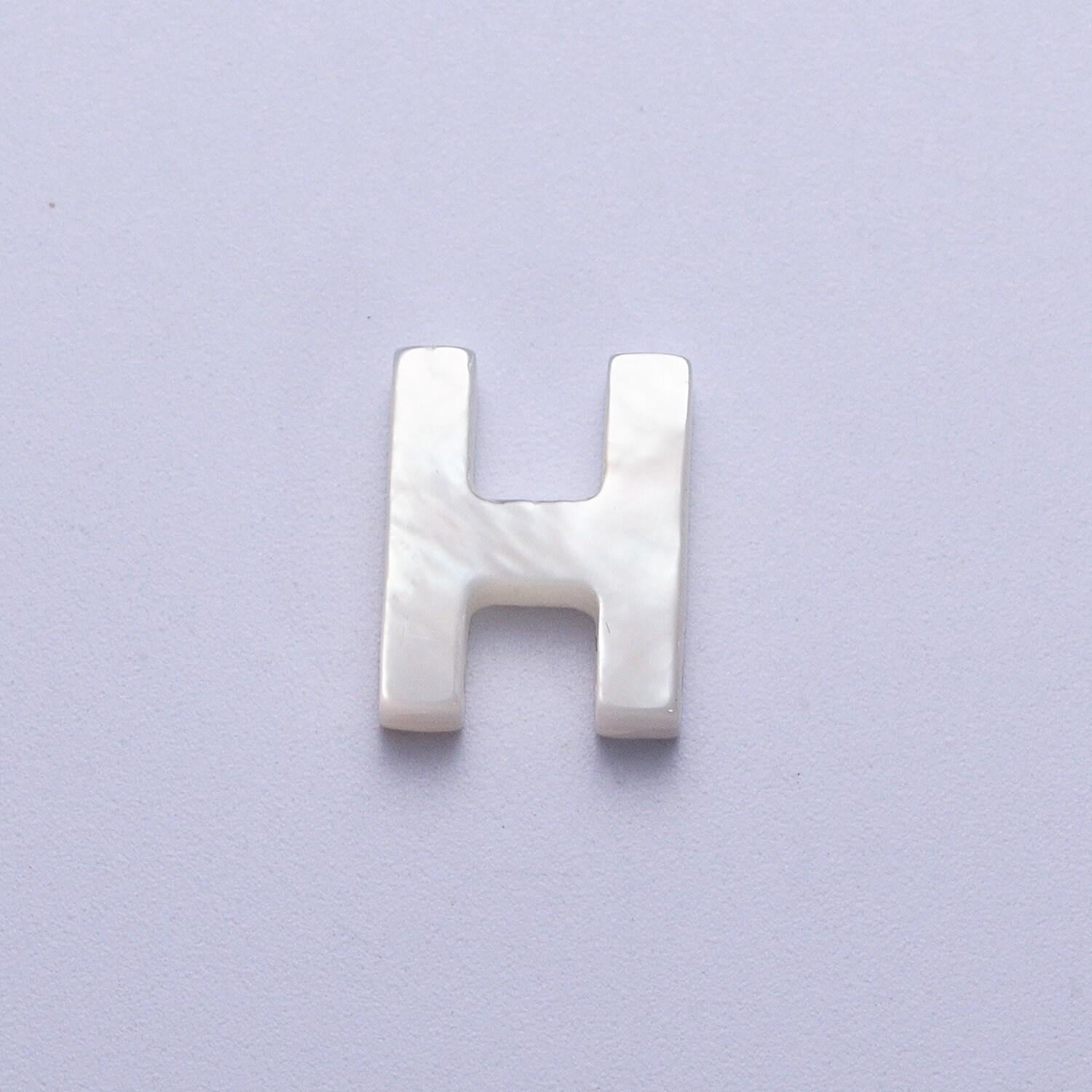 Dainty shell pearl 9mm x 7mm initial alphabet bead spacer | a-292~a-304
