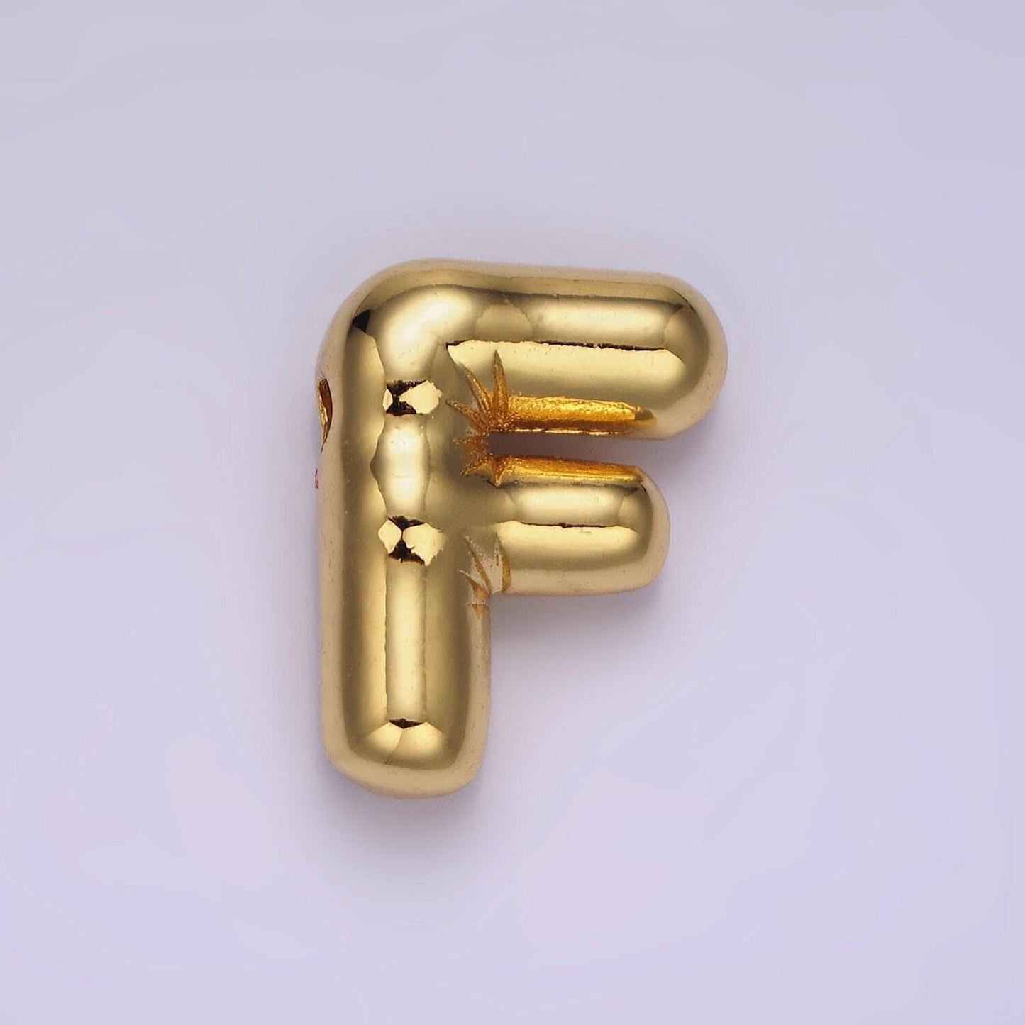 Gold alphabet charm personalized balloon initial letter charm necklace bubble font style trend fashion jewelry necklace for women diy supply