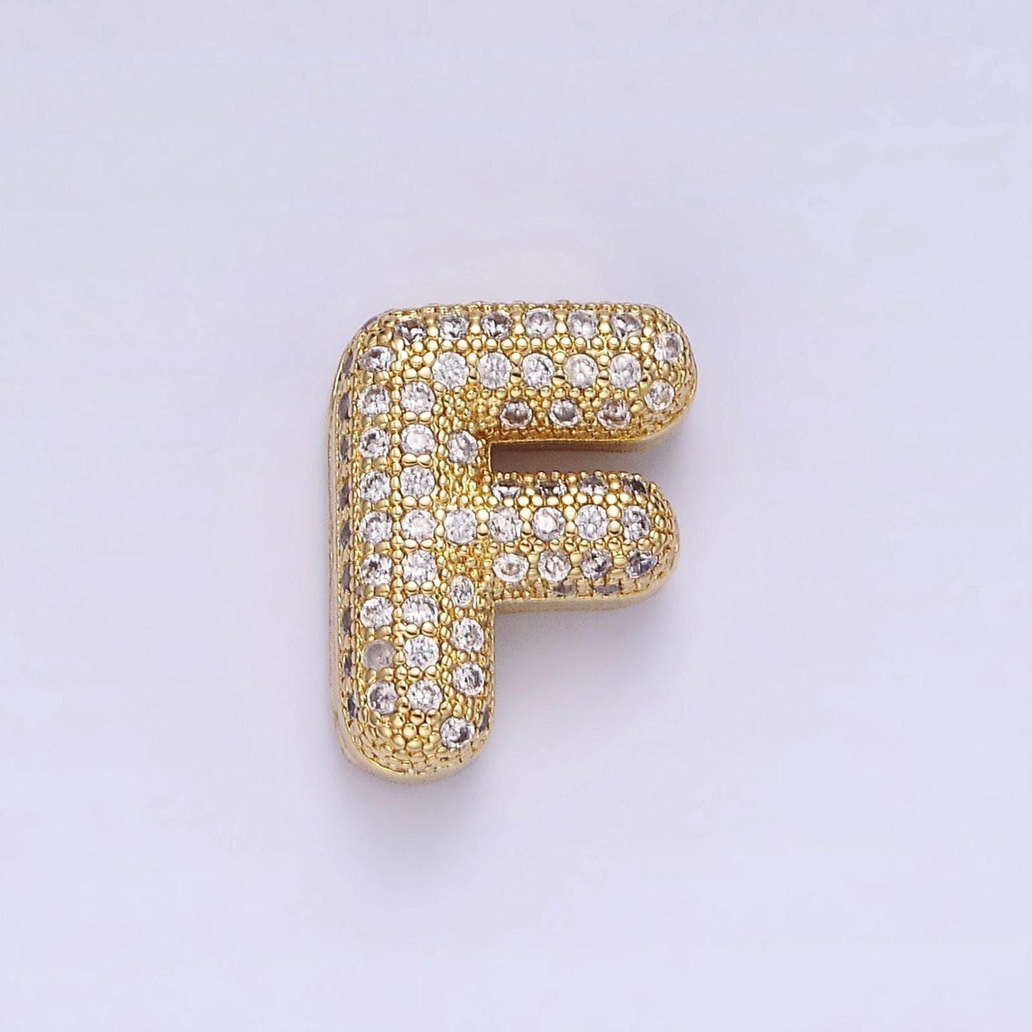 Dainty balloon letter necklace pendant cz bubble micro pave initial pendant 3d gold letter necklace charm personalized jewelry a1171