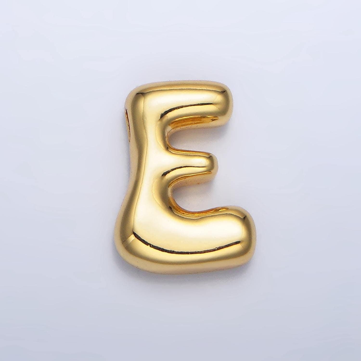 Gold alphabet charm retro balloon initial letter charm necklace bubble font style trend fashion jewelry necklace for women diy supply