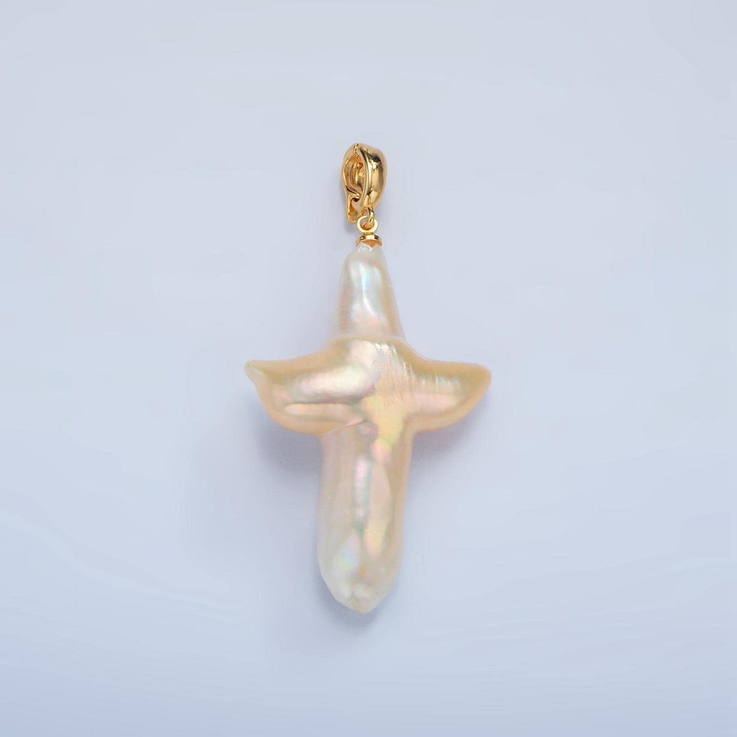 Dainty cross pearls charm gold mauve baroque freshwater pearls for necklace bracelet earring religious jewelry making minimalist p1762