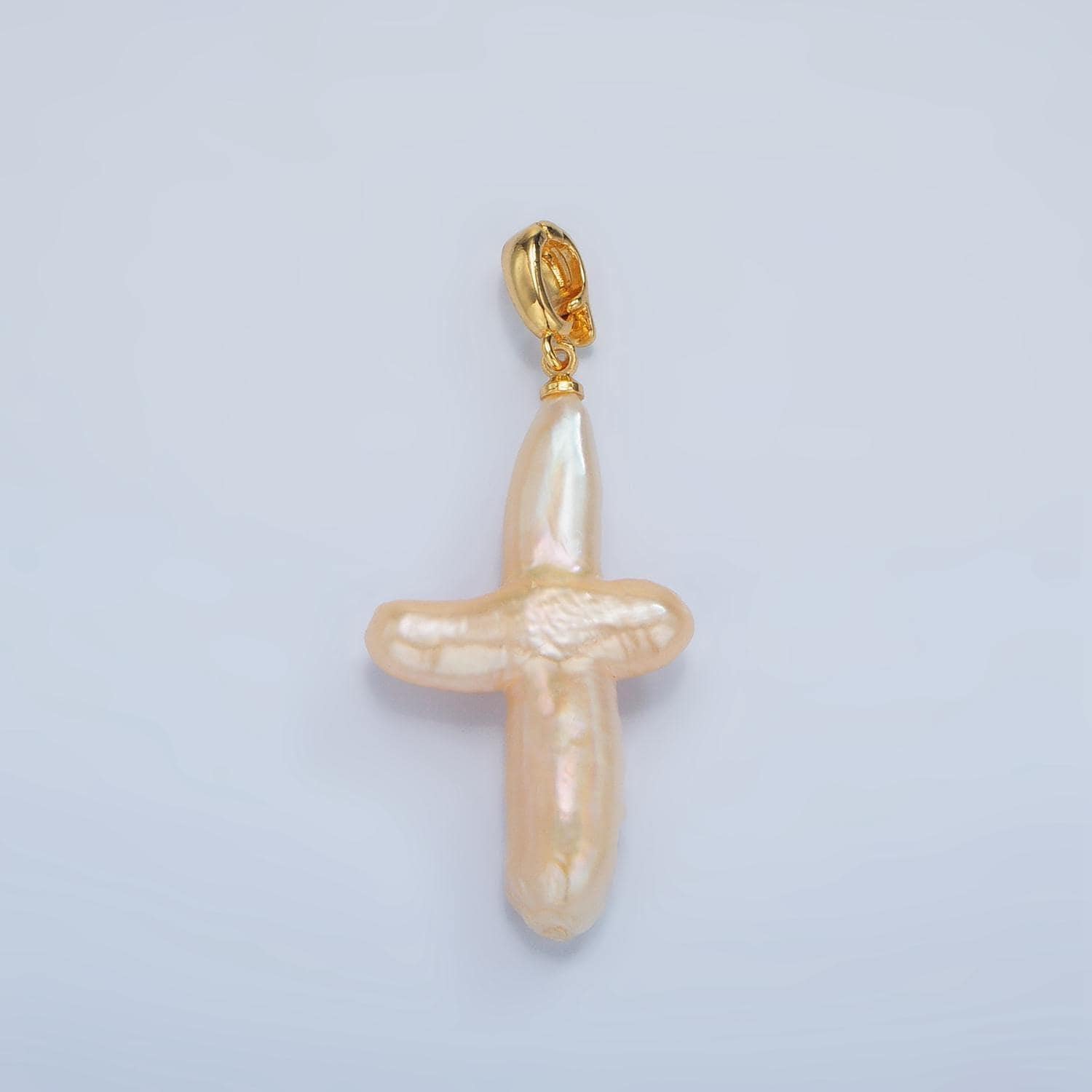 Dainty cross pearls charm gold mauve baroque freshwater pearls for necklace bracelet earring religious jewelry making minimalist p1762